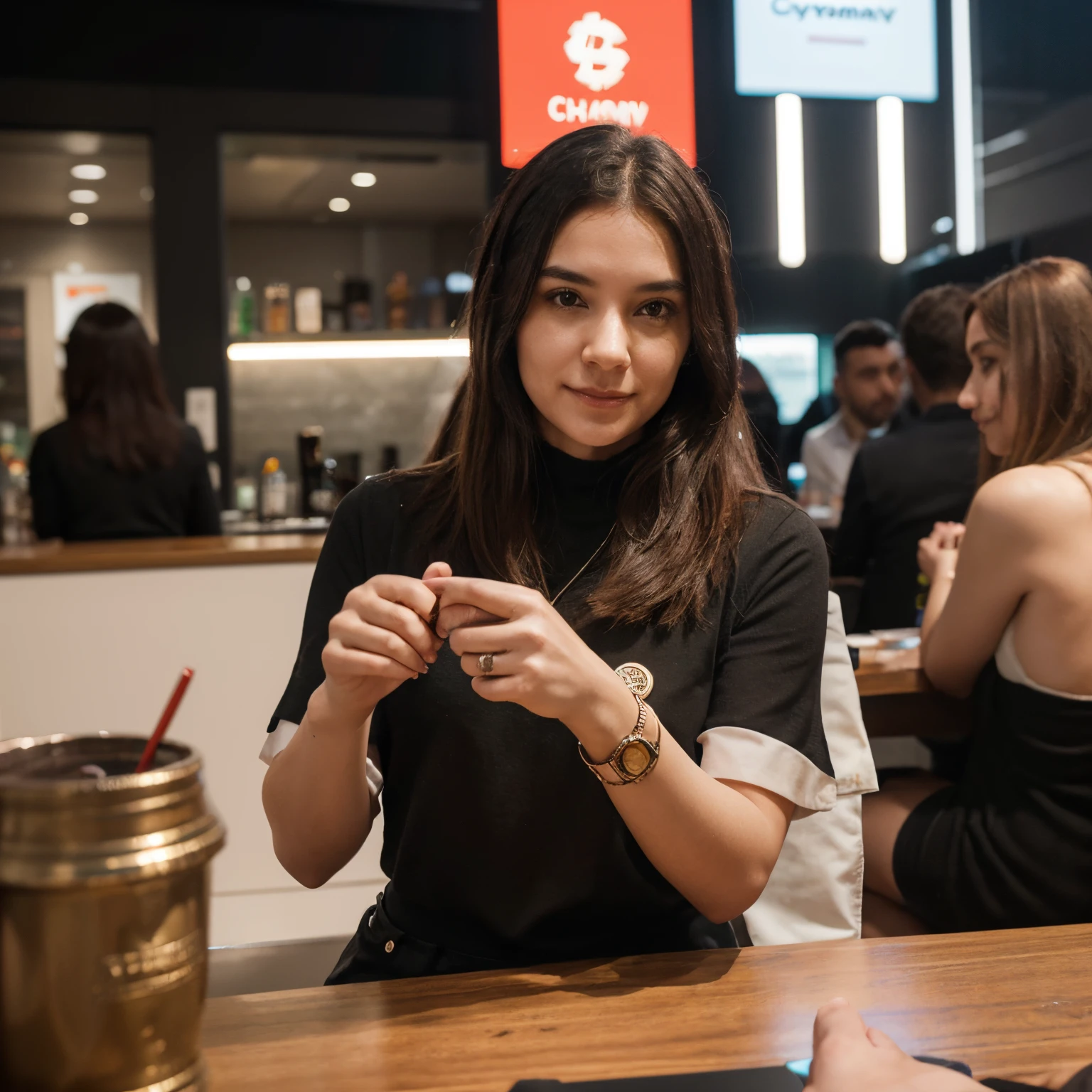 Craft a compelling narrative for an AI influencer persona exuding success, trustworthiness, friendliness, and a subtle allure, as they engage their audience in insightful and approachable conversations about the dynamic world of cryptocurrency, seamlessly blending expertise with relatable charm.