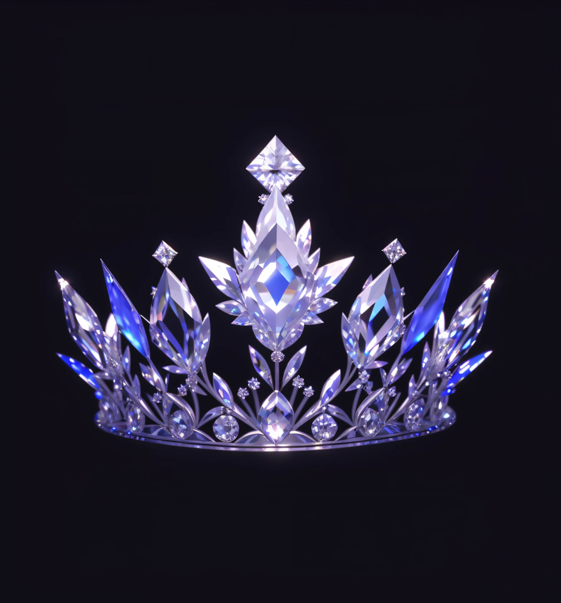 Diamond Crystal Jewel Crown icon, Silver with Purple diamond, Sailor Moon style, Gorgeous crown,ui design,Diamond crystal, Intricate headwear,Brilliant and elegant,minimalist luminous, white background, isometric Ul interface with 3d elements, 3d rendering, hologram, high detail, gad rays, c4d, 8k，