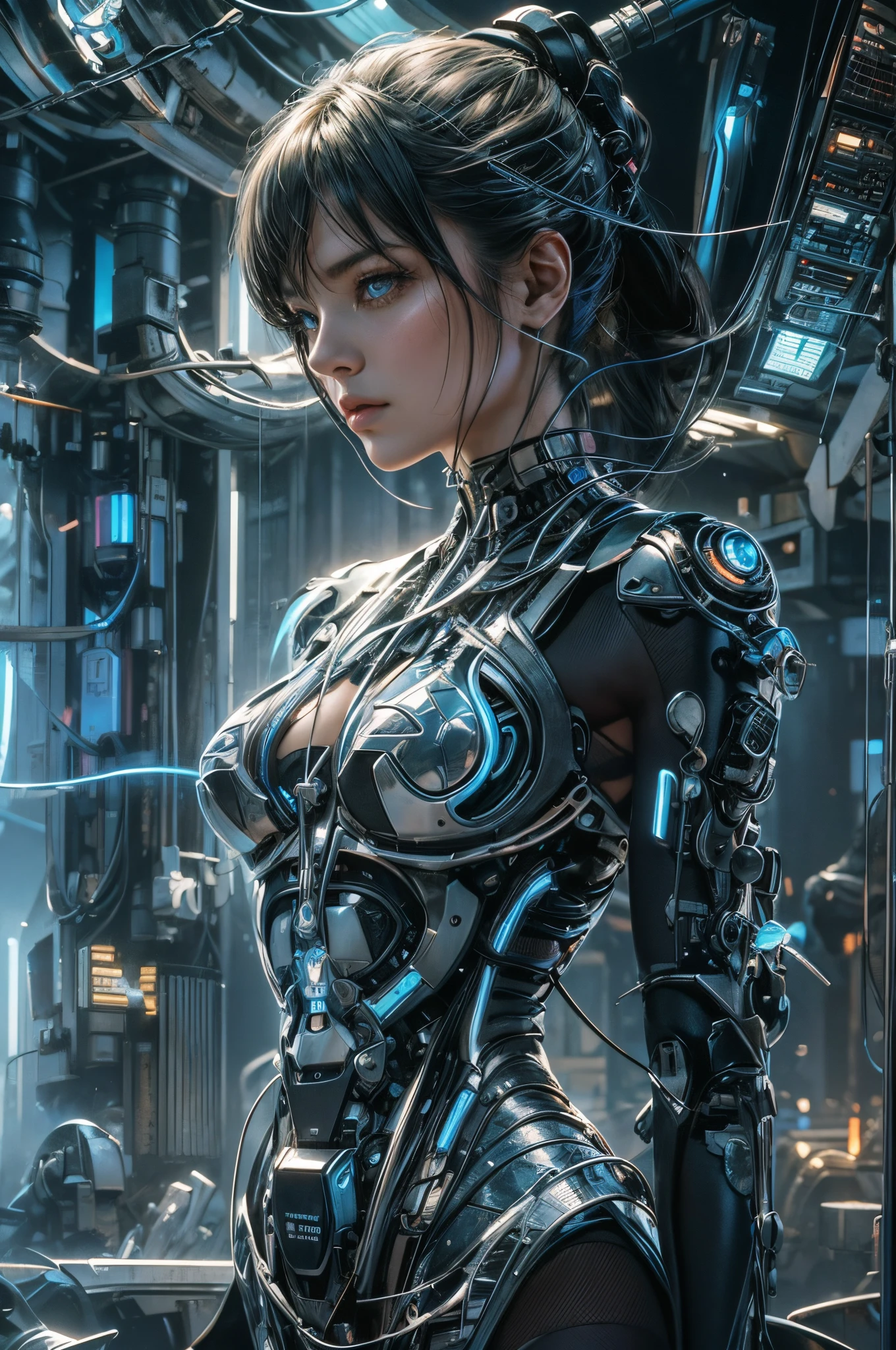 a woman in a futuristic suit standing in a city, beutiful girl cyborg, cyborg girl, cute cyborg girl, cyborg - girl, beutiful white girl cyborg, cyberpunk anime girl mech, cyberpunk beautiful girl, young lady cyborg, beautiful cyborg girl, perfect anime cyborg woman, advanced digital cyberpunk art, perfect cyborg female, cyberpunk themed art, beautiful cyborg girl pinup