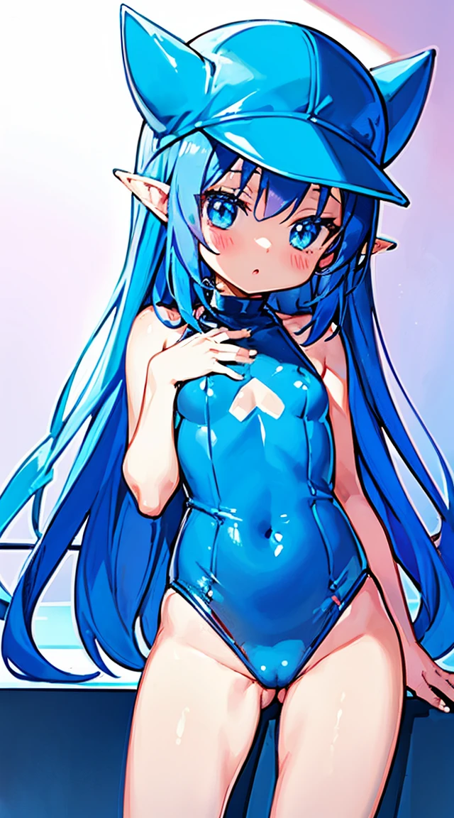 Anime character in blue clothes and in blue hat, Reincarnation Stara Slime Dattaken, small curvaceous loli, The hst rating on PixiV, From a mysterious academic community, In Pixiv, fleet collection style, anime monster girl, Ahegao, Hilabi, r /Artistically, r / Artistically, r/Artistically, dead