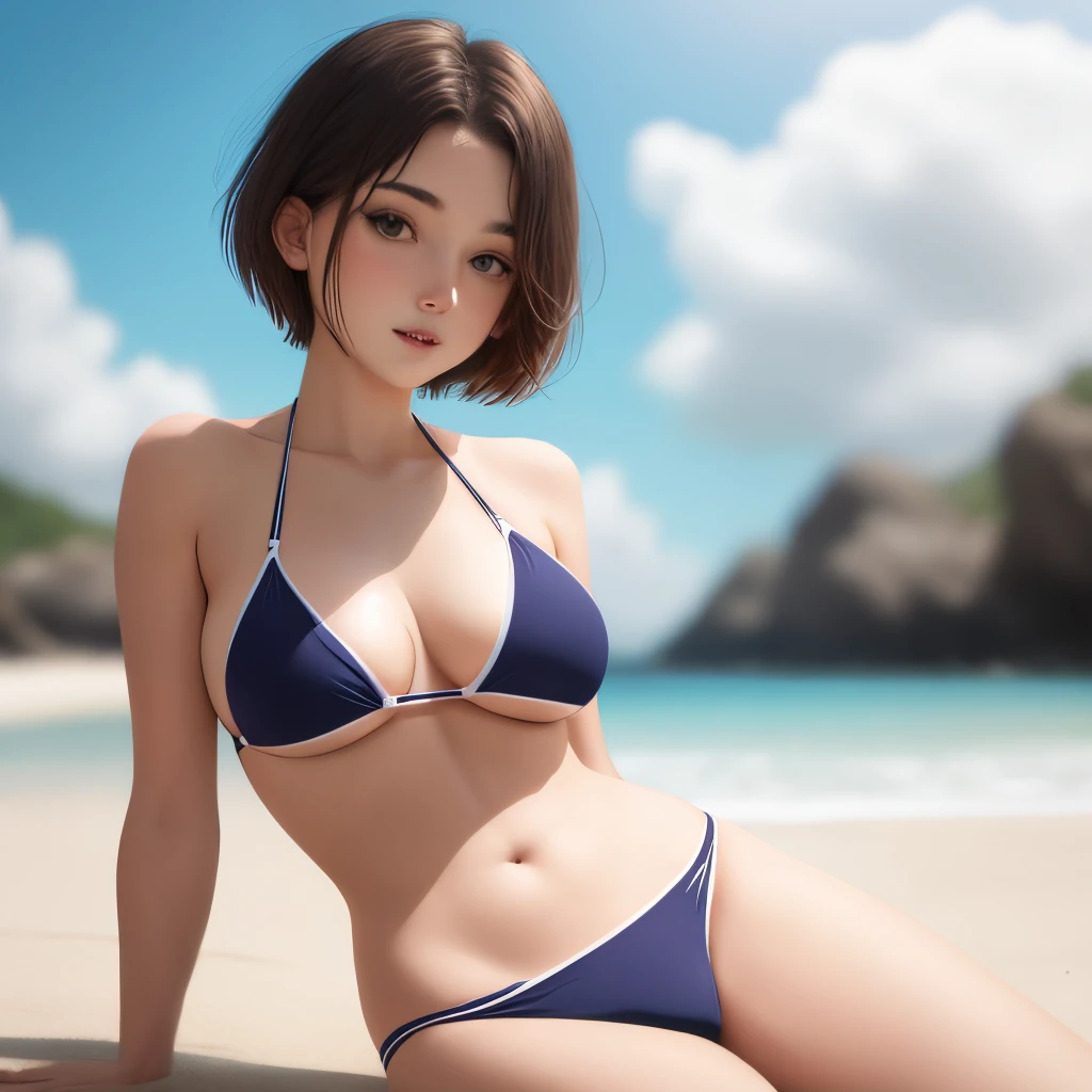 Shorthair bikini Beautuful Women