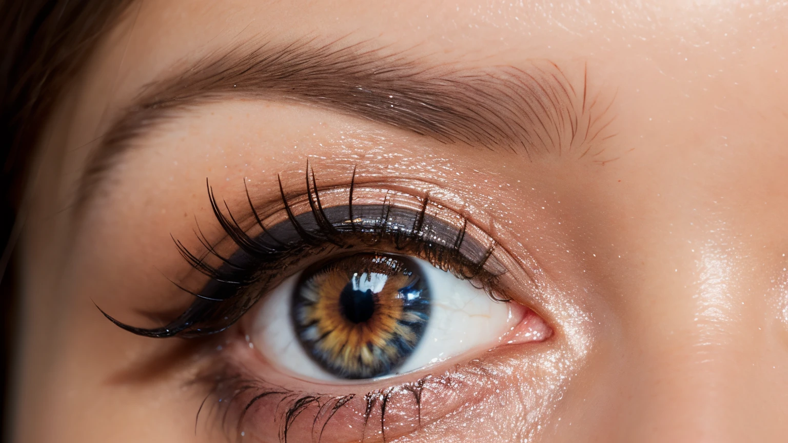 A detailed eye, Super close-up of the eyes、Stars in the eyes（kirakira）、Art Station, foco nítido, Photorealsitic, 35 mm, Ultra Detail, radiant light