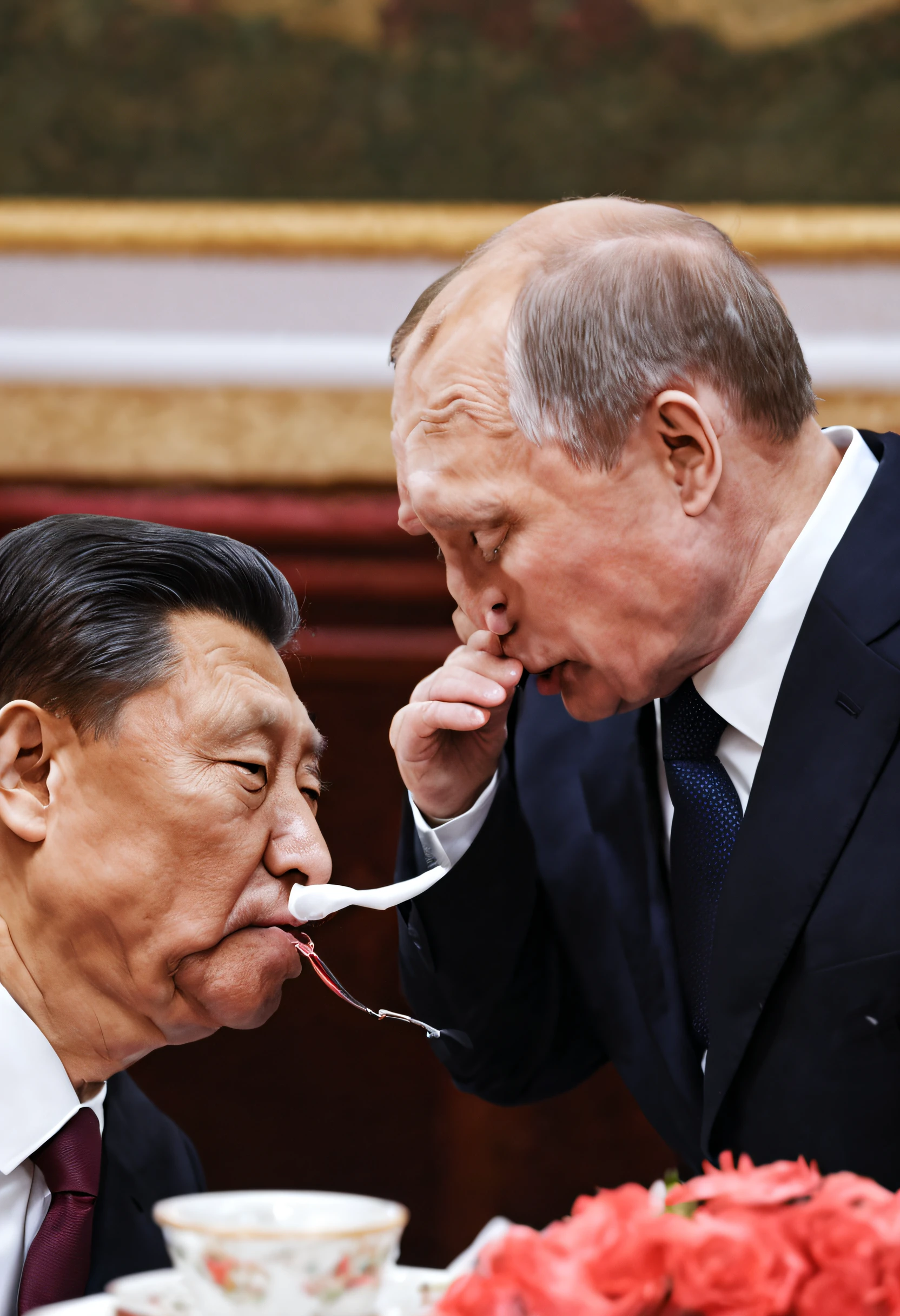 president Xi swallowing president putin