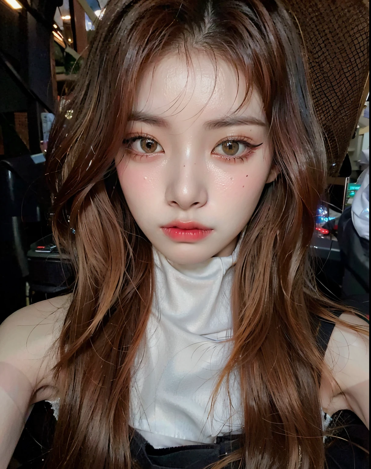 Arafed Mujer con cabello largo y rojo y ojos azules posando para una foto, Sun Yunjoo, ulzzang, Jinyoung Shin, Heonhwa Choe, Kim Doyoung, Parque Ji-min, Jaeyeon Nam, Kim Hyun Joo, Lee Ji - Eun, Lee Ji-eun, pale fair skin!!, Wan adorable cara coreana, Taejune Kim