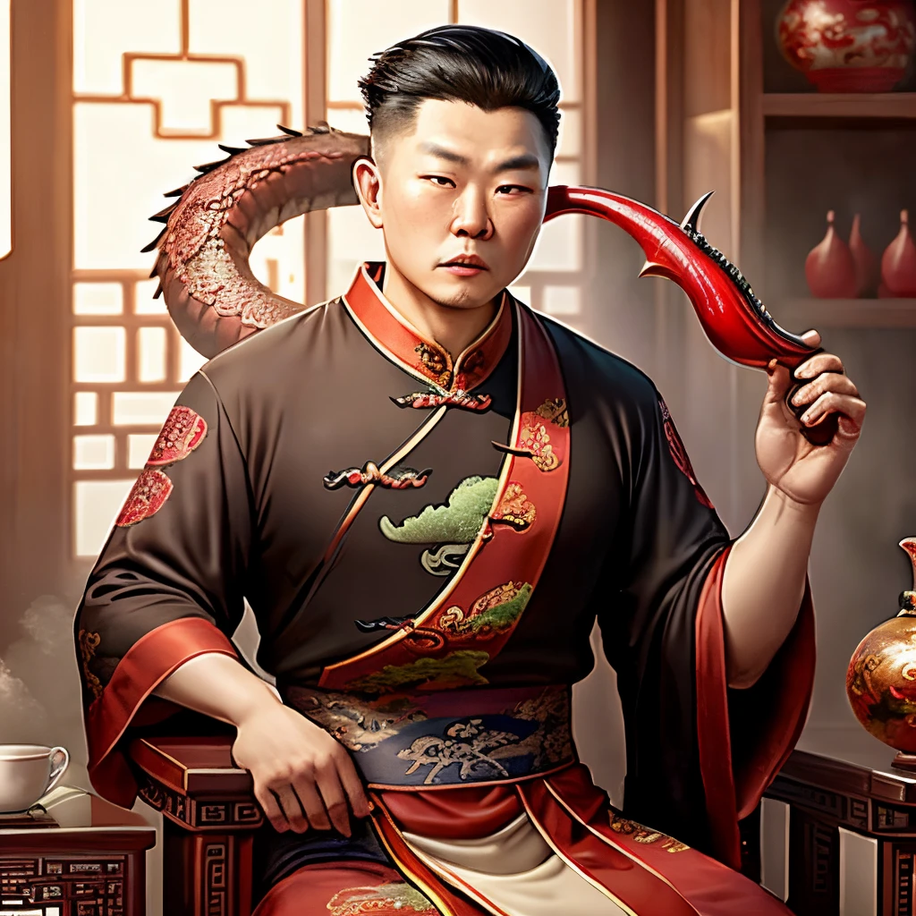 dragon horn chinese style man