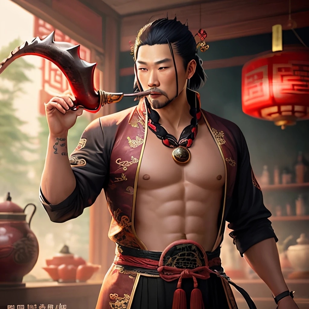 dragon horn chinese style man