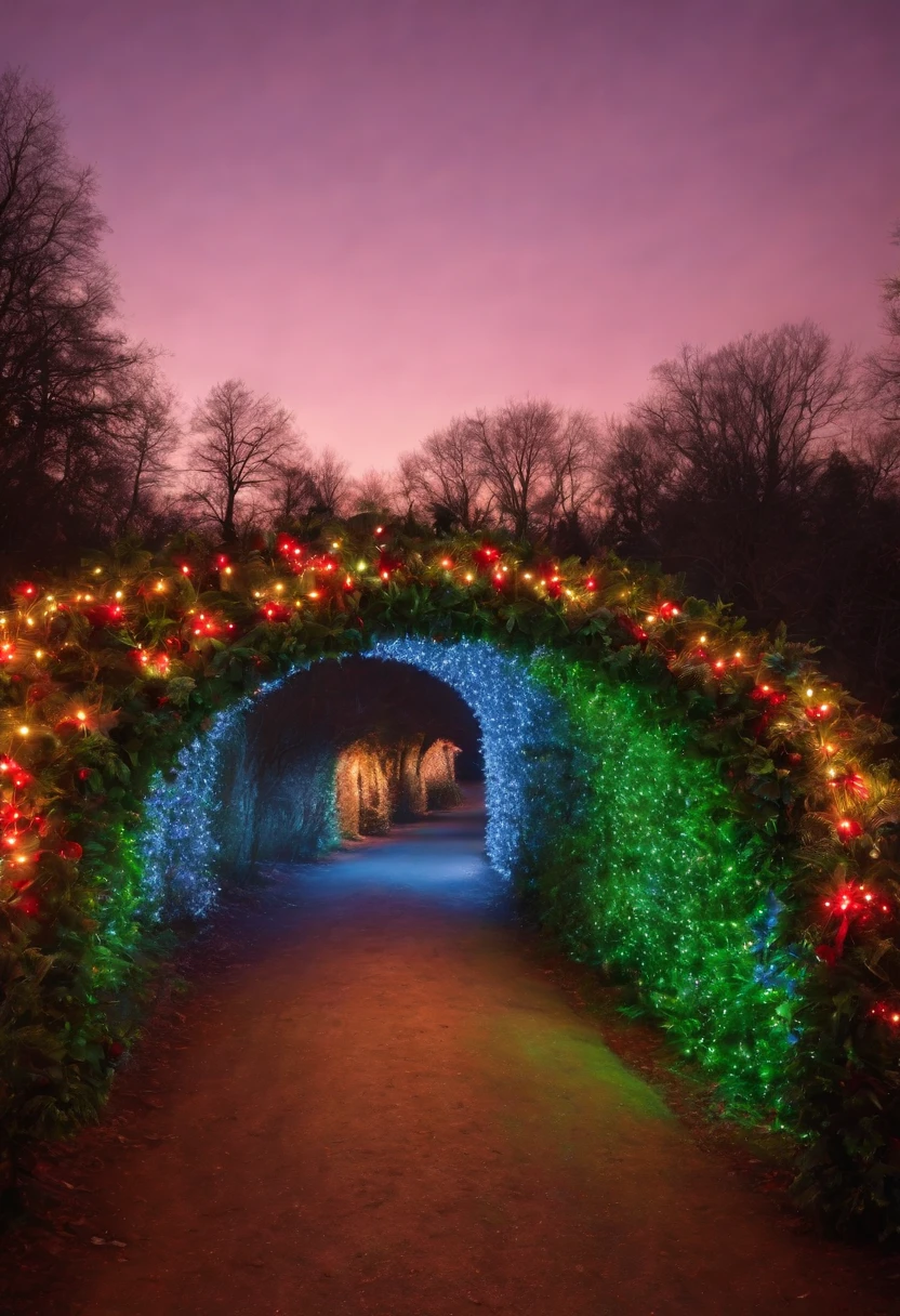 stunning christmas illuminations、Glowing lighting、illuminated tunnel、1,0 million LED lights shine、Seven colored lighting、Seven colored lighting、Seven colored lighting、Illuminated、illumination filling the sky