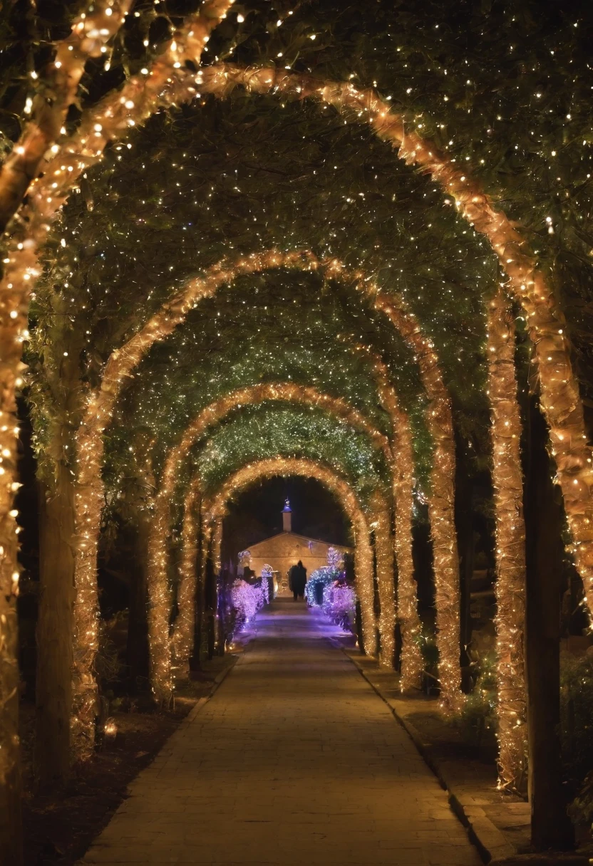 stunning christmas illuminations、Glowing lighting、illuminated tunnel、1,0 million LED lights shine、Seven colored lighting、Seven colored lighting、Seven colored lighting、Illuminated、illumination filling the sky
