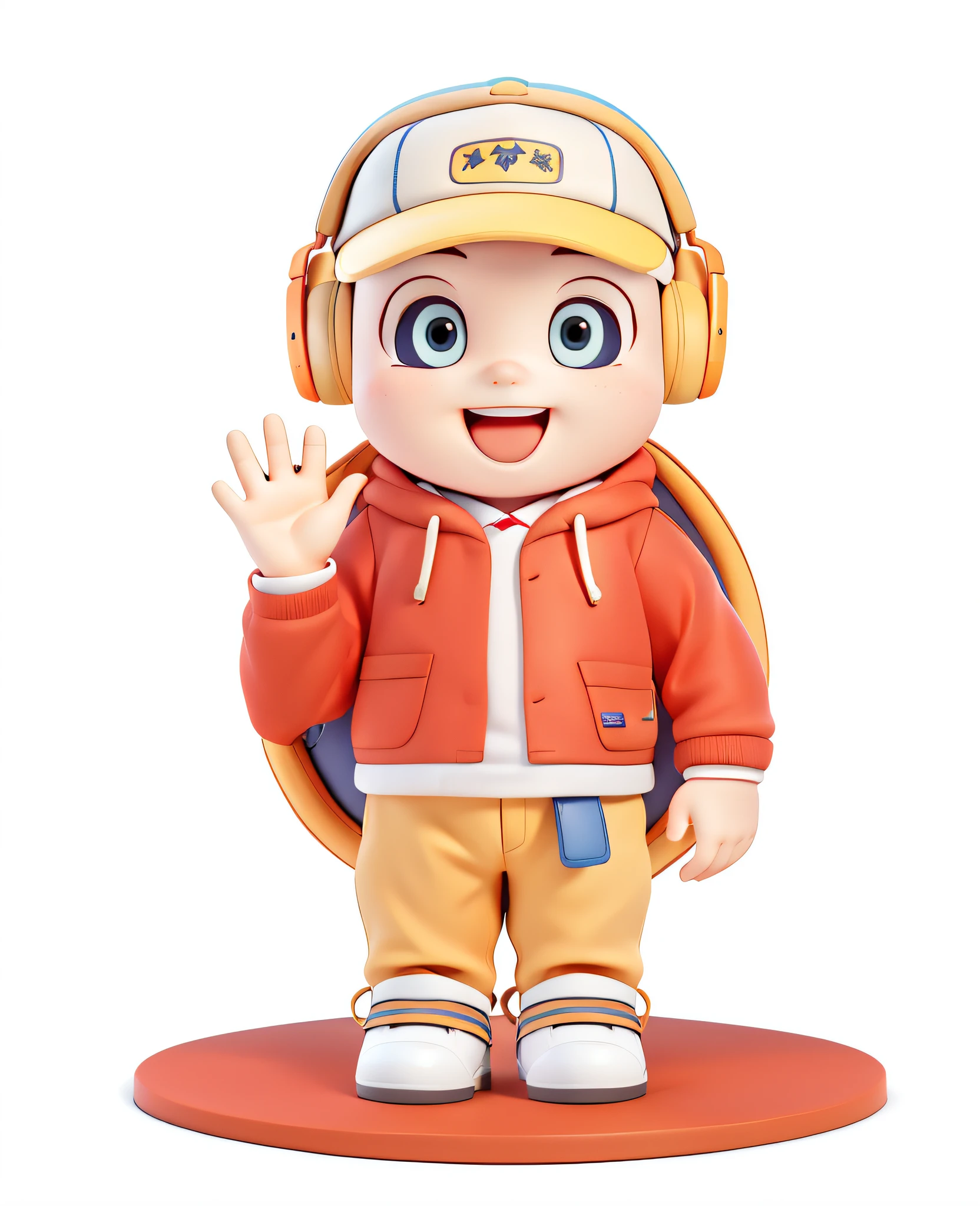 the only person, boy,travel background,The stands up,ssmile,Full body lesbian,malefocus,baseball cap,Earphone,Trip