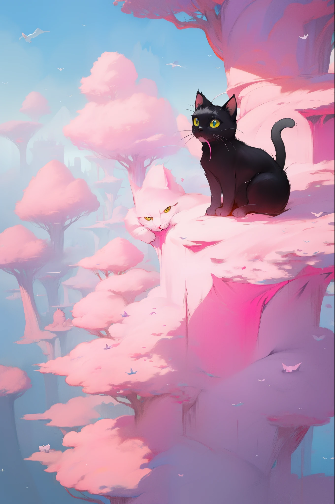 pink, fantasy, cat