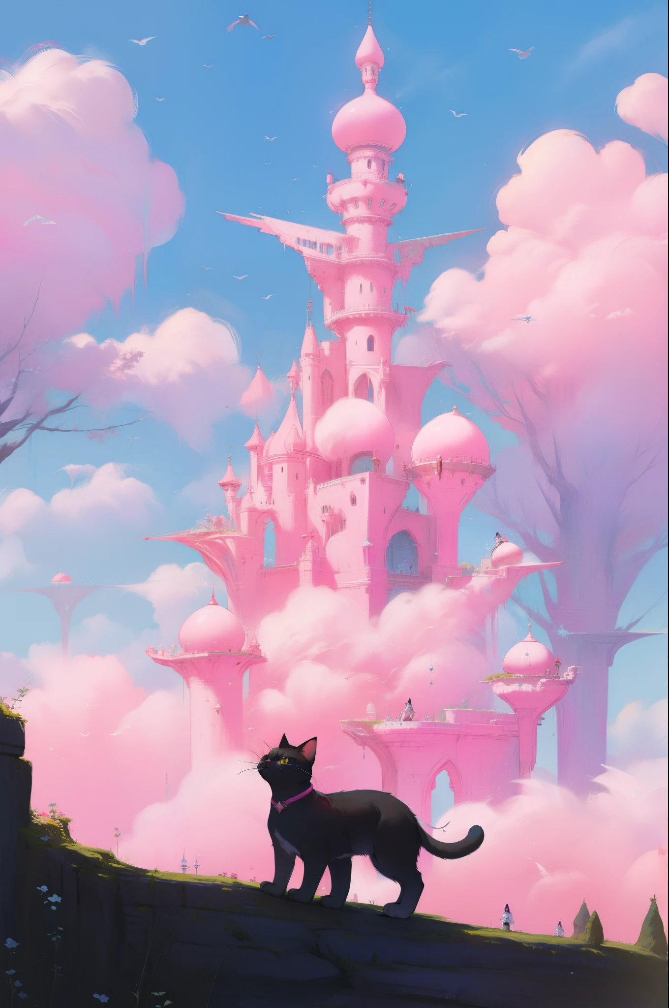 pink, fantasy, cat