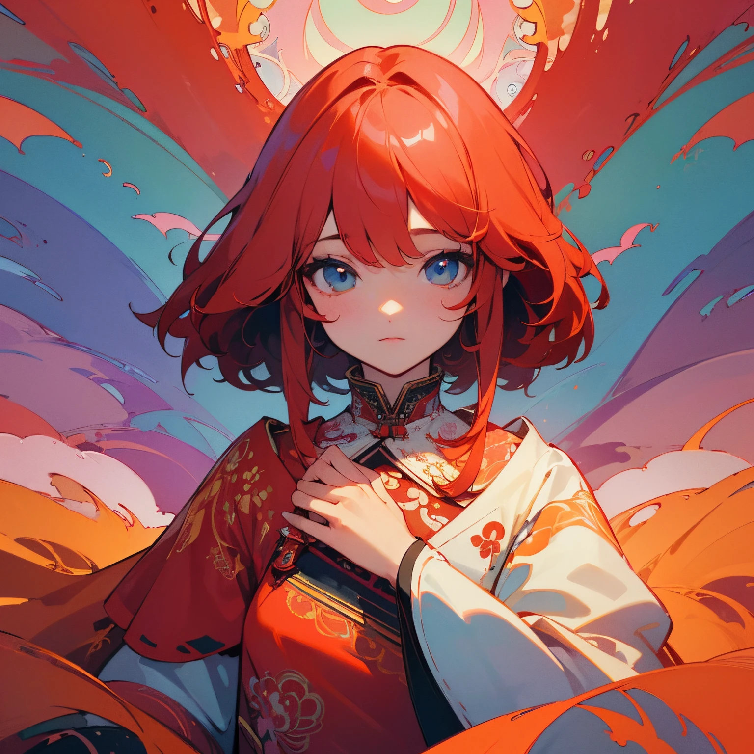 (masterpiece、top-quality、top-quality、Official Art、Beautifully Aesthetic:1.2)、(1girl in)、ighly detailed、(Fractal Art:1.3)、colourfull、red、highestdetailed