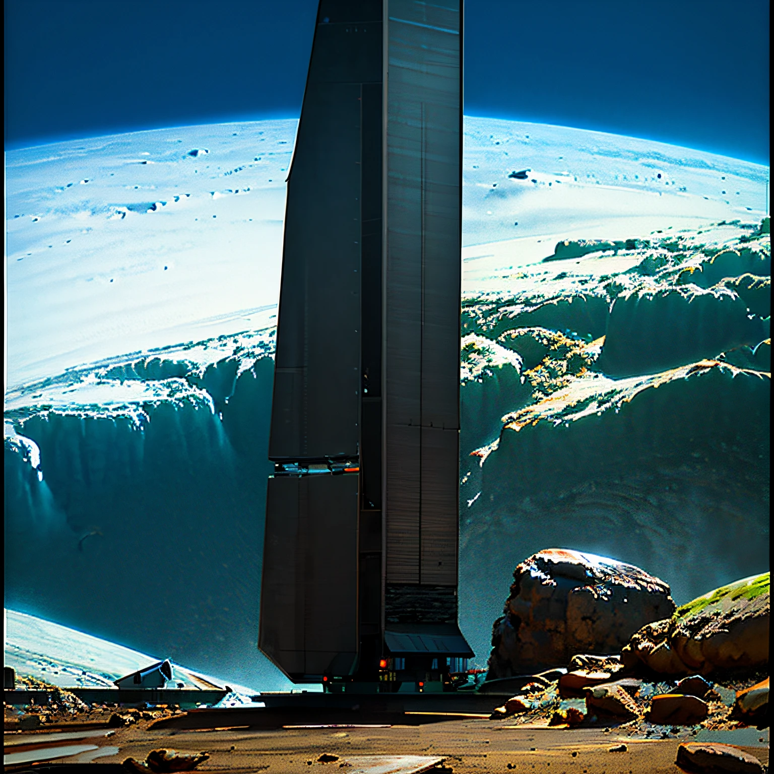 Lunar surface。城市。Buildings。perspective from a distance。mirai。I can see the universe。