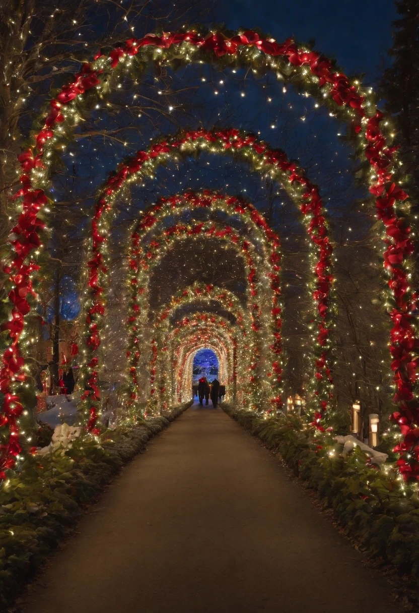 stunning christmas illuminations、Glowing lighting、illuminated tunnel、1,0 million LED lights shine、Seven colored lighting、Seven colored lighting、Seven colored lighting、Illuminated、illumination filling the sky