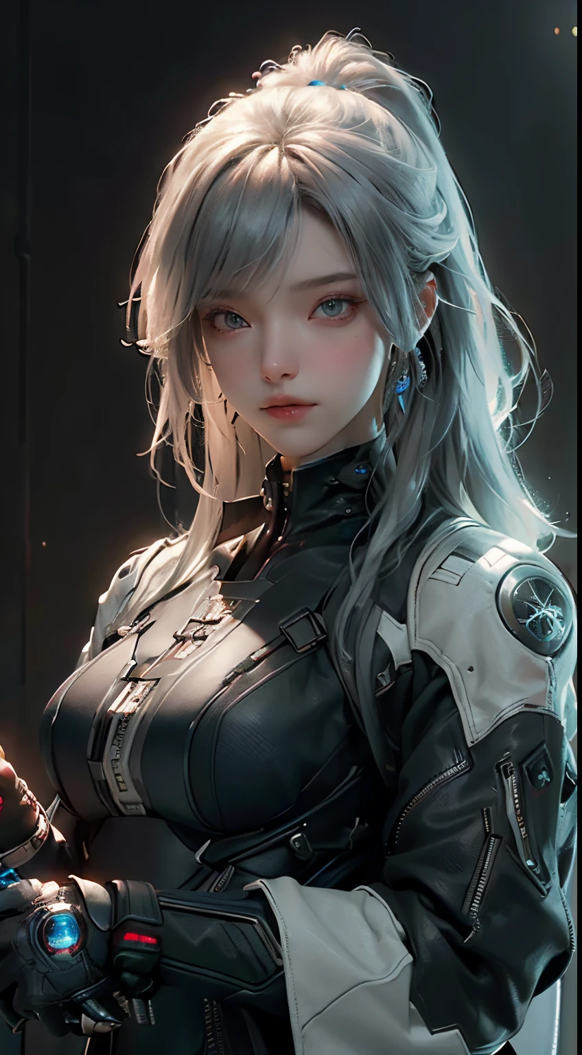 ((Best quality)), ((masterpiece)), (detailed:1.4), 3D, an image of a beautiful cyberpunk female,HDR (High Dynamic Range),Ray Tracing,NVIDIA RTX,Super-Resolution,Unreal 5,Subsurface scattering,PBR Texturing,Post-processing,Anisotropic Filtering,Depth-of-field,Maximum clarity and sharpness,Multi-layered textures,Albedo and Specular maps,Surface shading,Accurate simulation of light-material interaction,Perfect proportions,Octane Render,Two-tone lighting,Wide aperture,Low ISO,White balance,Rule of thirds,8K RAW,