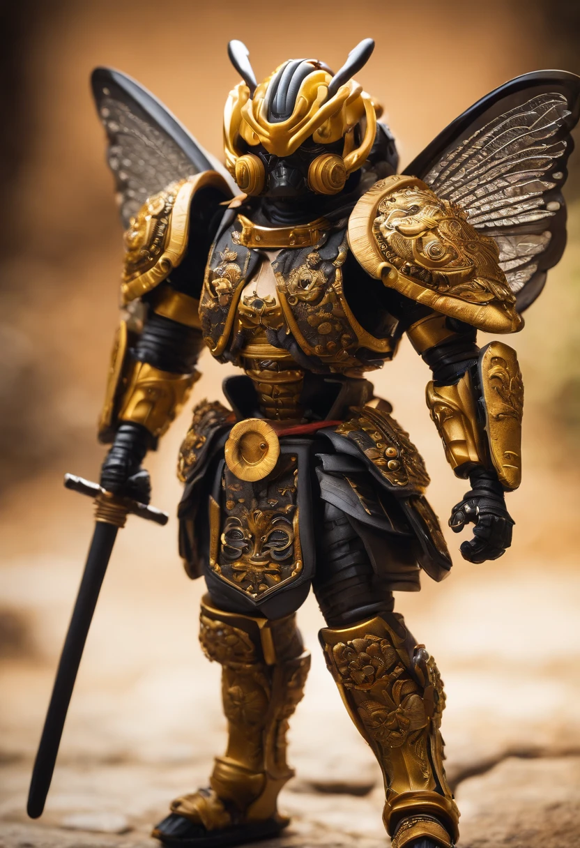 Envision a whimsical scene where a Bumblebee dons the attire of a fearless samurai warrior, embracing the fusion of nature and ancient martial prowess. Dive into extreme micro-details to capture the intricate elements of this imaginative character.
Highlight the Bumble Vee's exoskeleton, transforming it into a stylized samurai armor adorned with elaborate details. Emphasize the micro-details in its wings, incorporating patterns reminiscent of traditional Japanese textile designs to add a touch of authenticity.
Zoom in on the Bumble Vee's face, imagining a samurai helmet with intricate engravings, and expressive eyes that convey a mix of determination and whimsy. Capture the minute details in its antennae, transforming them into ornamental elements reminiscent of samurai topknots.
Consider the weaponry – perhaps a miniature katana held by the Bumble Vee, crafted with extreme detail to mirror the elegance of a samurai sword. Integrate other accessories such as tiny armor pieces, capturing the essence of a formidable and charming insect warrior.
This detailed prompt aims to inspire the creation of a whimsical and highly detailed depiction of a Bumble Vee dressed as a fearless samurai warrior, focusing on extreme micro-details to bring this imaginative character to life.