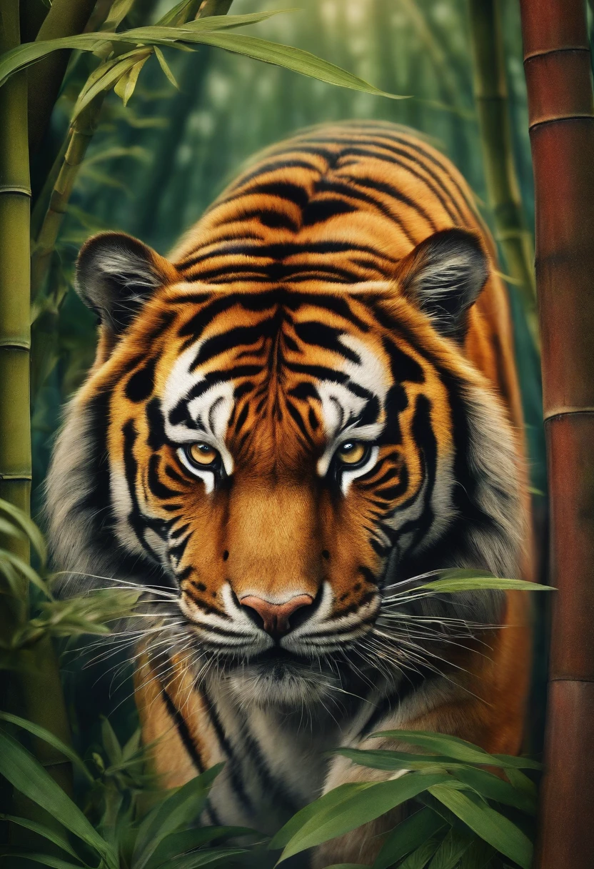 bamboo forest japanese tattoo tiger
