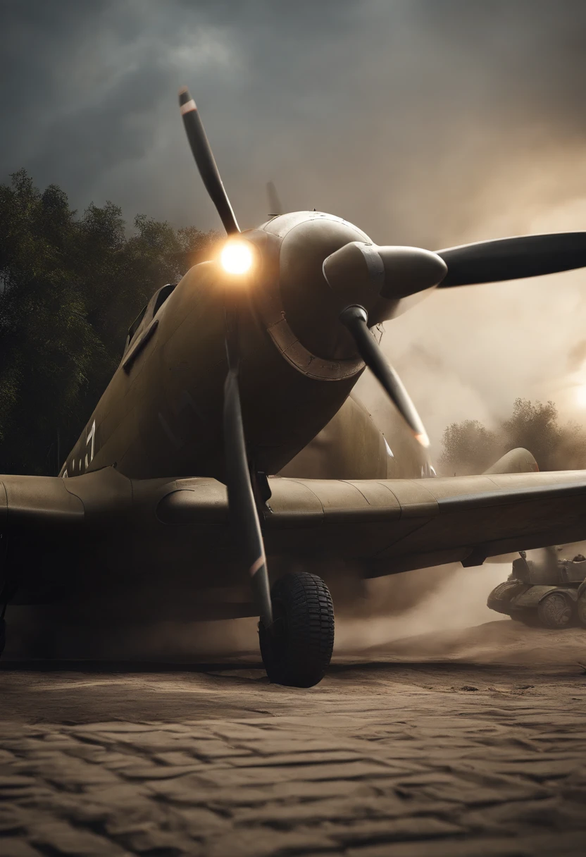 Sand table scene of the air raid on Chengdu in 1940，Ki-21-Ia 97 heavy blaster，I-15 bis，Unreal Engine5,ray traycing， motionblur, 电影灯光, hyper HD, Best quality at best, high detal