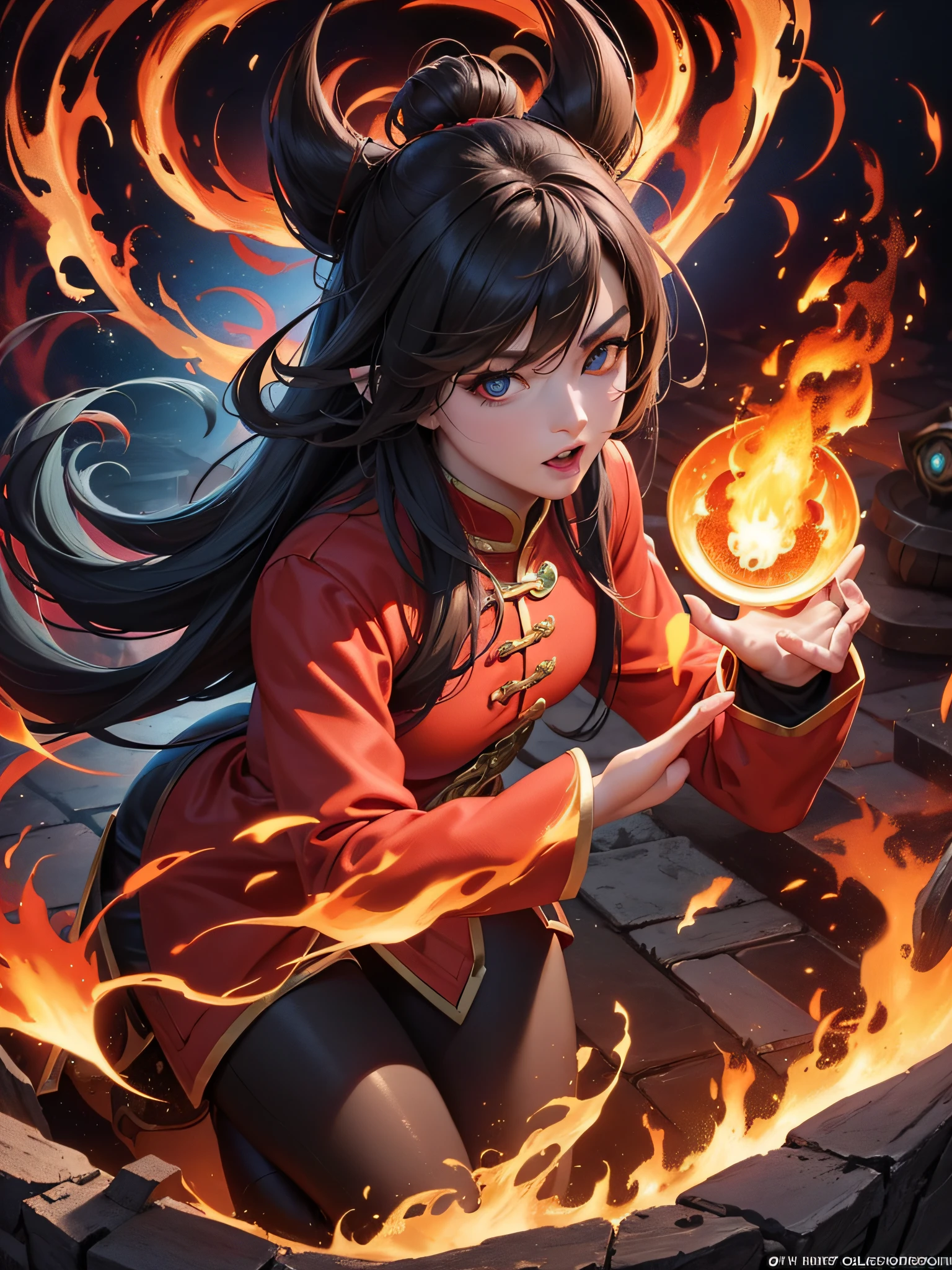 (Best quality,4K,8K,A high resolution,Masterpiece:1.2),Ultra-detailed,(Realistic,Photorealistic,photo-realistic:1.37), Chinese dragon red:1.5,Strong),独奏, Ray traching, skill power, skill fire, elemental fire, bright eye red, dragon using medieval armor, sharp claws, A Chinese dragon, dragon horn, magical, anthropomorphic angry expression, glowing eyes, Genshin Impact Impact, best picture quality, high detail, high quality, ultra high resolution, oc rendering, 8K, digital art, full body, masterpiece, best quality, in the center of the frame, ((casting a fire spell)), detailed face, (((looking at viewer:1.5))), dragon warrior, (((surrounding flames:1.3))), League of Legends character, League of Legends concept art, splash art, League of Legends splash art, official splash art, League of Legends art, League of Legends character art, League of Legends , League of Legends Splashart --auto