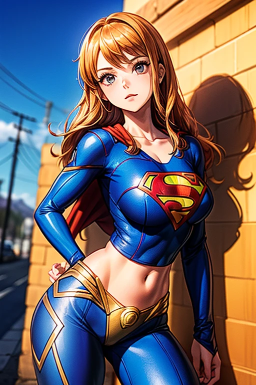 ((master part)) ((best quality)) ((Ultra Detalhado)) ((com da roupa da supergirl)) do Superman, terno completo)), ((saia curta vermelha)), ((Seios enormes)) ((cabelo longo laranja)) ((cabelo longo sedoso)) ((tatuagem do ombro direito)) ((nariz comprido)) ((a nami piece)) ((Nos)) ((DAMP BODY)) ((Mamalhuda)) ((olhos atraentes)) ((sharp eyes)) ((corpo magro)) ((High-resolution shadows)) ((cores atrativas)) ((blue skies)) ((Trunk pose in hand)) ((pulseiras de ouro)) , Apertado , saia azul, capa vermelha, super man s symbol, sombras claras