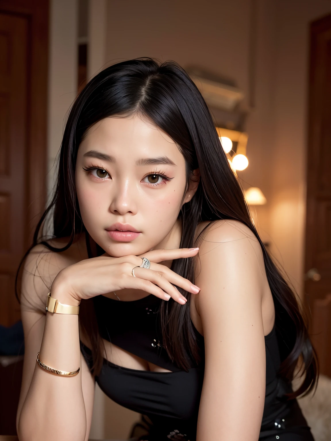 a close up of a woman in a black dress she is a little sad apparently crying , jennie blackpink, Lee Ji-eun, Lee Ji - Eun, Heonhwa Choe, Gongbi, atriz da Coreia, Parque Ji-min, TaeJune Kim, Shin min jeong, Jaeyeon Nam, kwak ji jovem, Jiyun Chae, jossi do blackpink