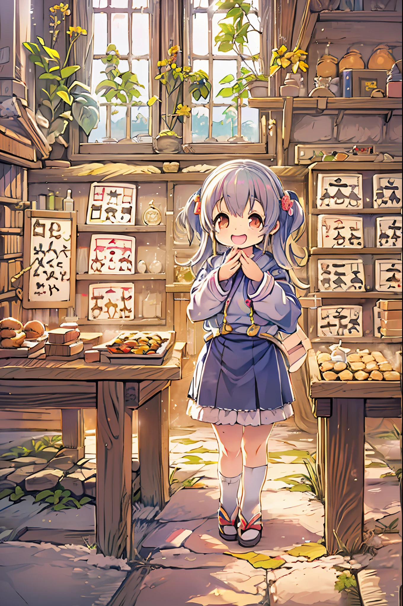 huge-breasted、kawaii、8 girl、A huge smile on my face,Chibi, beautiful anime scene, Anime landscapes, Anime Background, Beautiful anime scenery, Beautiful peace scenes in anime, Playing shogi、Shogi Hall
