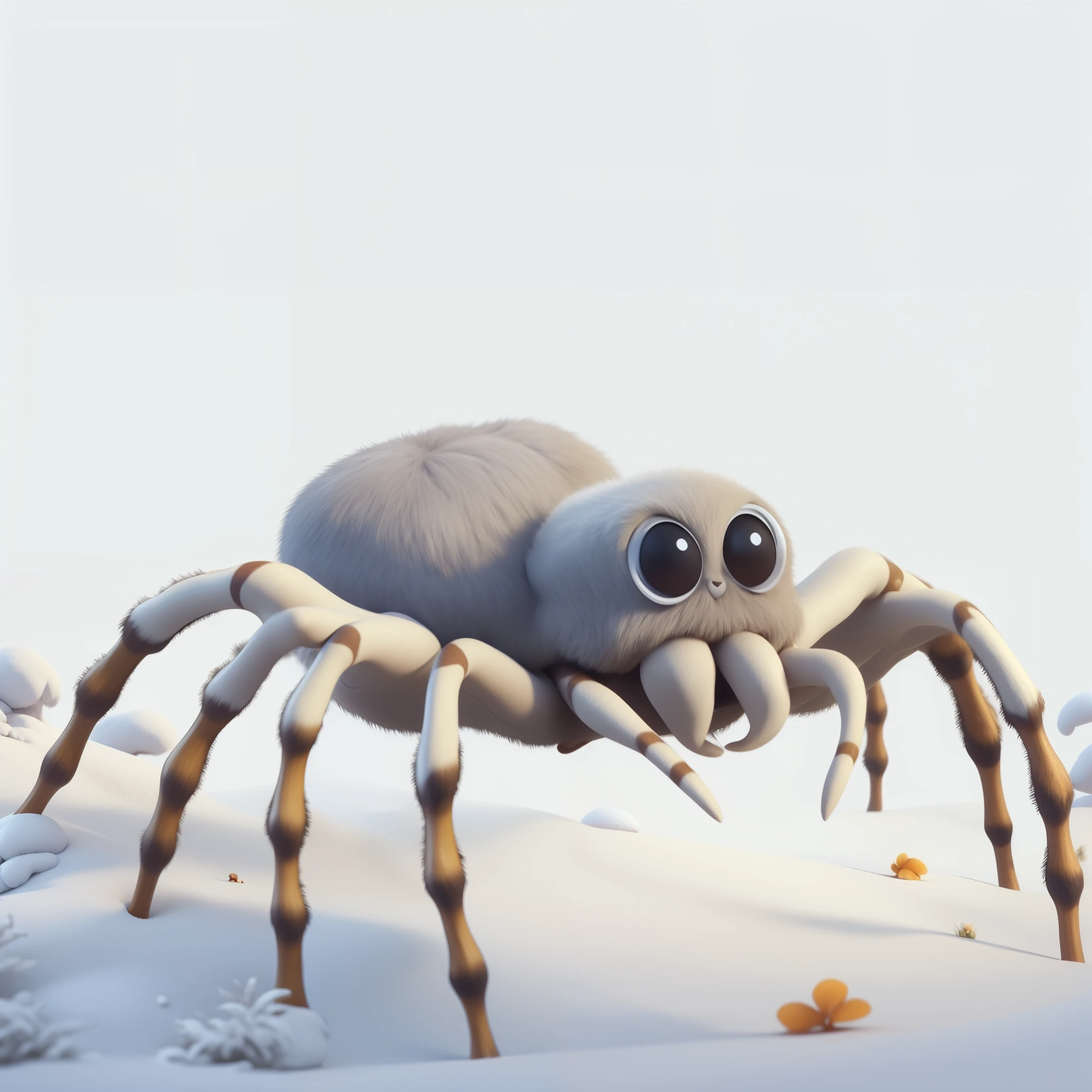 in the snow,1 cute spider