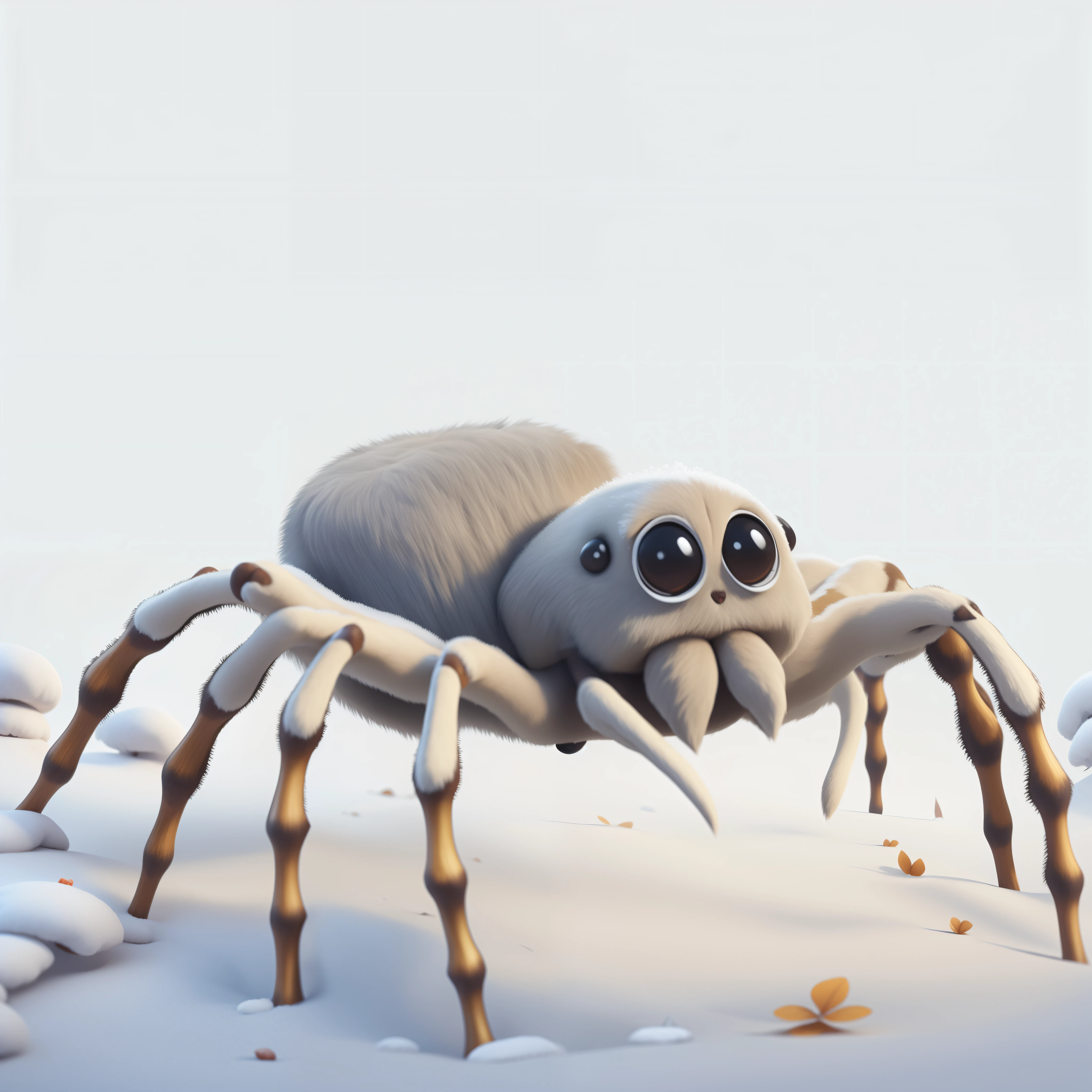 in the snow,1 cute spider