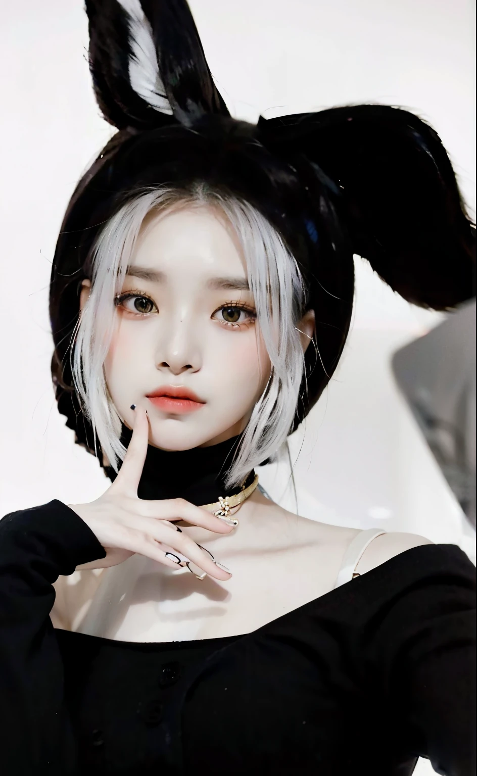 Una mujer con orejas de conejo y un top negro posando para una foto., Parque Roseanne de Blackpink, Heonhwa Choe, Wan adorable cara coreana, Jossi de Blackpink, Xision Wu, JIA, Parque Ji-min, Lalisa Manoban de Blackpink, Jiyun Chae, Lalisa Manobal, Retrato de Jossi de Blackpink