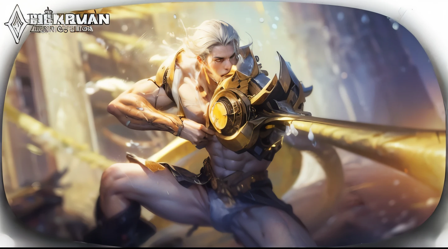 (max resolution: 1.2), (Ultra HDTV: 1.2), 8K resolution, Eye and skin details, detailed facial features, , (Sharp focus: 1, 2), ( Accurate focus) facial expressions: 1,2), Standing boy , (White hair, blonde streaks), (Shirtless), Shirtless, Perfect muscles, 8 pack, (light sweat, white fluid, splashing all over the body), (Black briefs), Blue sky, Tree mortar, Transplant, ((Little drops of water on 8-pack abs)), (((water, water))), splashed all over his face, splashed all over his abs, splashed all over his body, his face turned red from embarrassment
