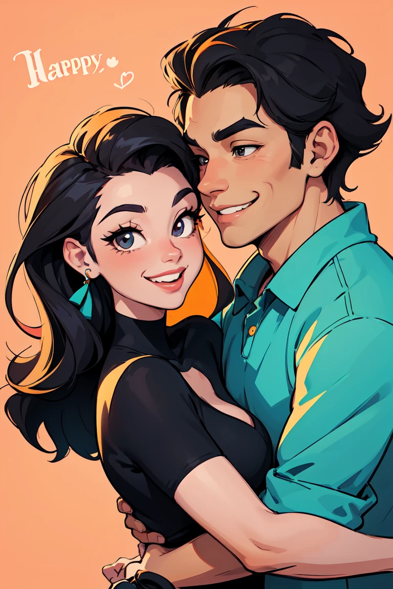 Image of a man and a woman hugging, Cartoon Artstyle, Digital cartoon painting art, Cartoon digital painting, Lovely couple, Cartoon art style, smiling couple, Cartoon style illustration, Cartoon digital art, Happy Couple, Cartoon Art, Digital Art Caricature, Disney Art Style, Realistic Art Style, Stylized 3D Render, Disney Artstyle