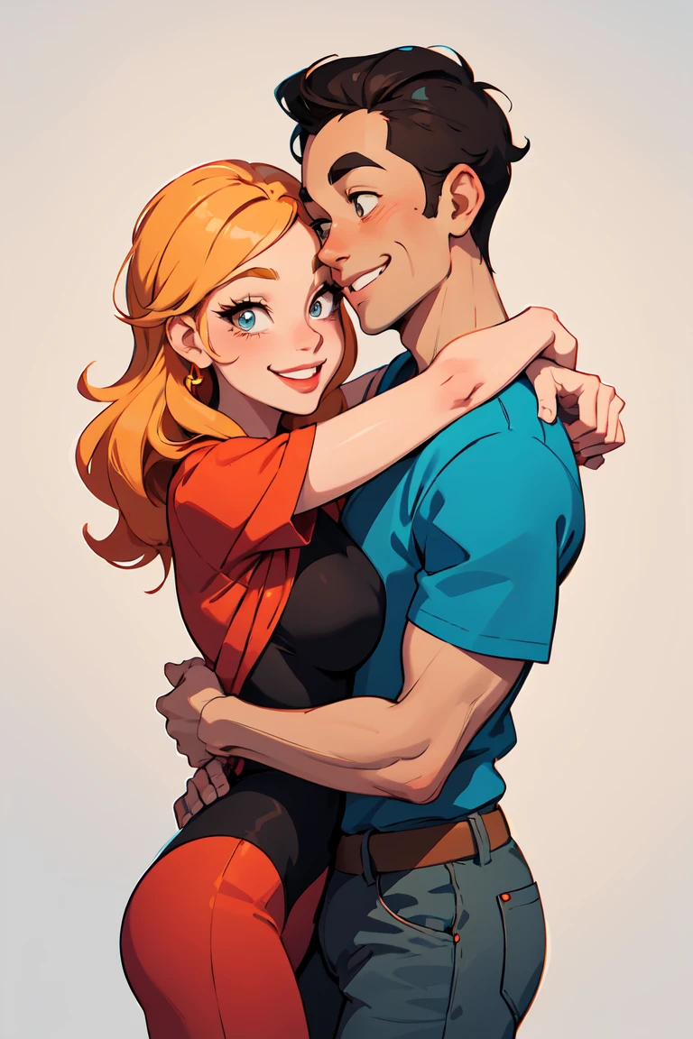 Image of a man and a woman hugging, Cartoon Artstyle, Digital cartoon painting art, Cartoon digital painting, Lovely couple, Cartoon art style, smiling couple, Cartoon style illustration, Cartoon digital art, Happy Couple, Cartoon Art, Digital Art Caricature, Disney Art Style, Realistic Art Style, Stylized 3D Render, Disney Artstyle
