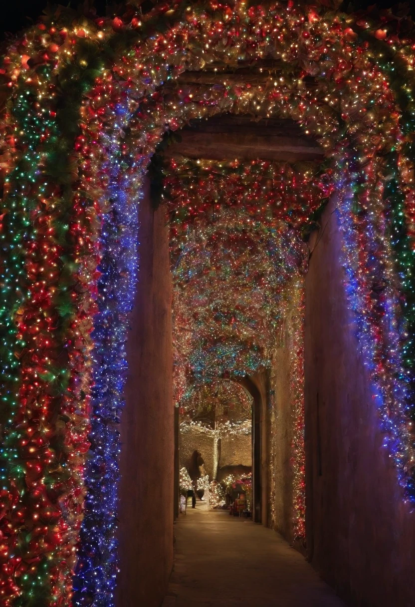 stunning christmas illuminations、Glowing lighting、illuminated tunnel、1,0 million LED lights shine、Seven colored lighting、Seven colored lighting、Seven colored lighting、Illuminated、Illuminations filling the walls of the building