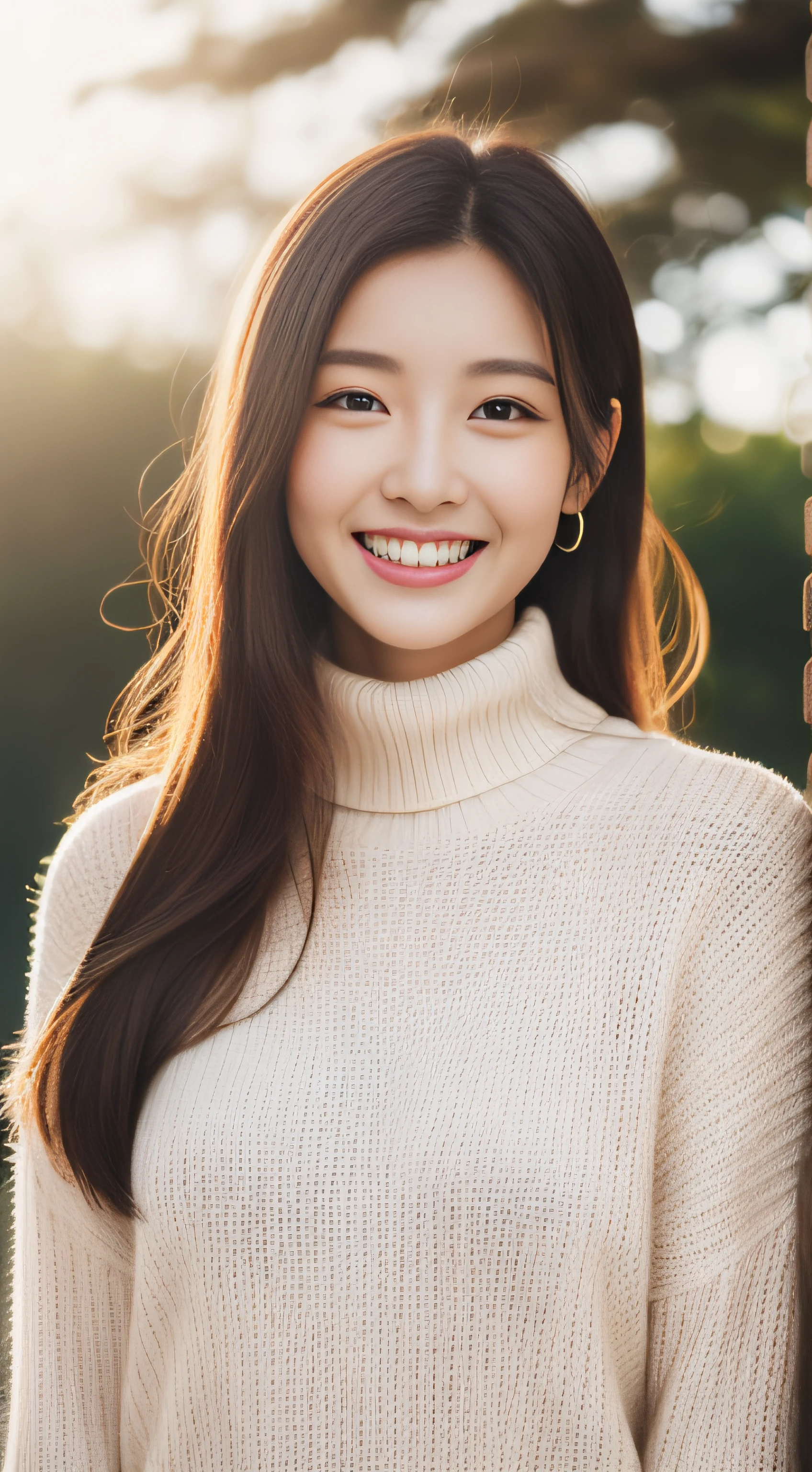 (Best Quality, Masterpiece, Ultra High Definition, High resolution, highly detailed, High Definition Face, clear pictures, HDR:1.5), (20-year-old woman:1.3), (Full body shot, eyes be visually in focus:1.4), (film photography style:1.5), (Beautiful Japanese woman wearing a tight knit sweater:1.5), (Slim Big Breasts, huge Breasts:1.4), (Glossy, highly fine breasts, shiny skin), highly detailed facial and skin texture, (beautiful eyes, light in the eyes, detailed eyes), Very smile, The facial features are clear, white skin, very Fair skin, wet hair, violently fluttering hair, very smile,