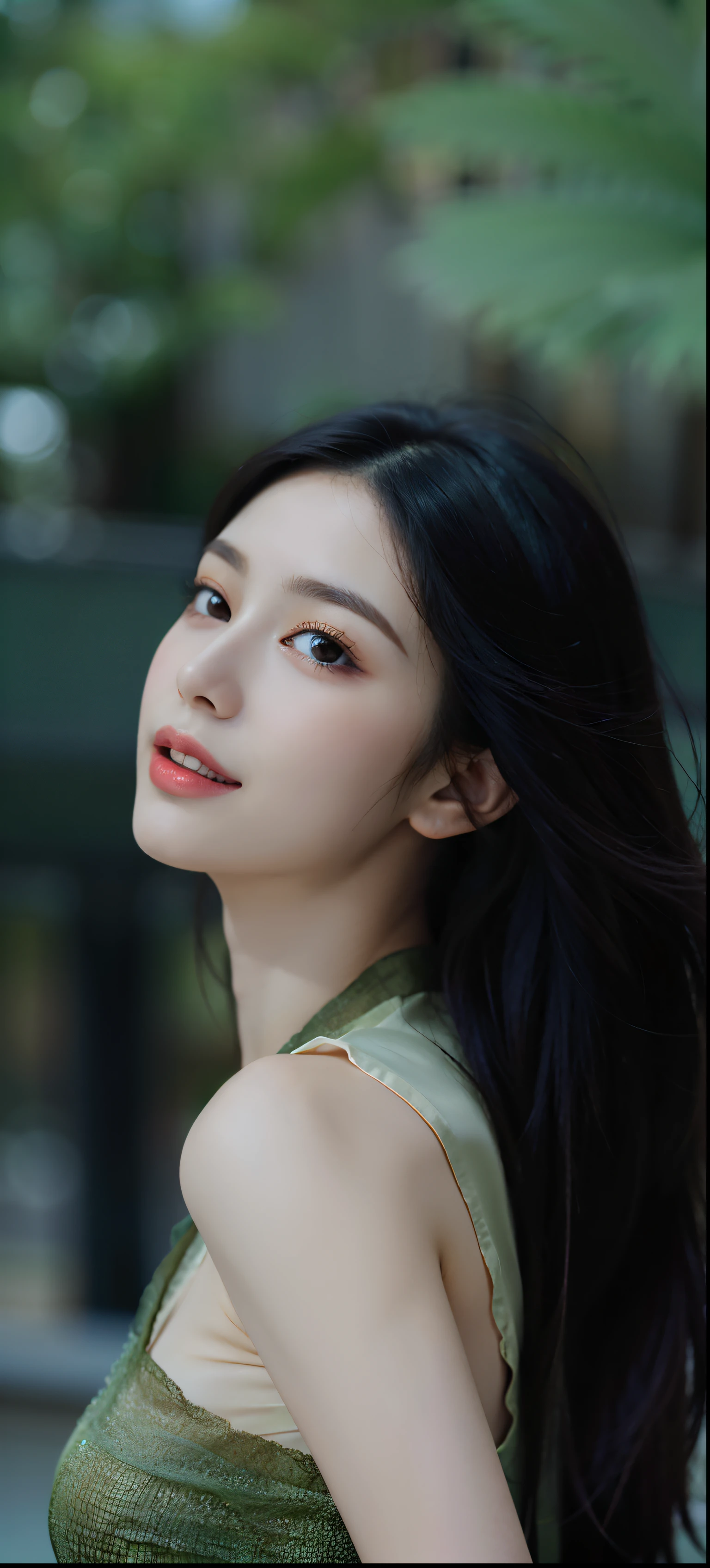 (((Medium hair))), best qualtiy, 8K, hdr, A high resolution, absurderes:1.2, blur backgroun, Background bokeh:1.2, photography of, (RAW photo:1.2), (真实感:1.4), (Masterpiece:1.3), (complexdetails:1.2), 1girll, 独奏, japanaese girl, delicated, Beautiful detailed, (Delicate double eyelids), (Detailed facial features), Bigboobs, (((Large breasts))), Skin Firm, (Looking_at_peeping at the viewer), From_Front, (being thin),(best qualtiy:1.4),(超A high resolution:1.2),cinematic lighitnglamplight,(Extremely detailed illustration),(Gloss on lips,best qualtiy,超A high resolution,depth of fields,Caustics,Extensive illumination,naturalshadow,85mm, f/1.4, iso 200, 1/160s:0.75),1girll, Solo, (((Silk vest))) Smile, ((silk garment,pleatedskirt,Classroom))
