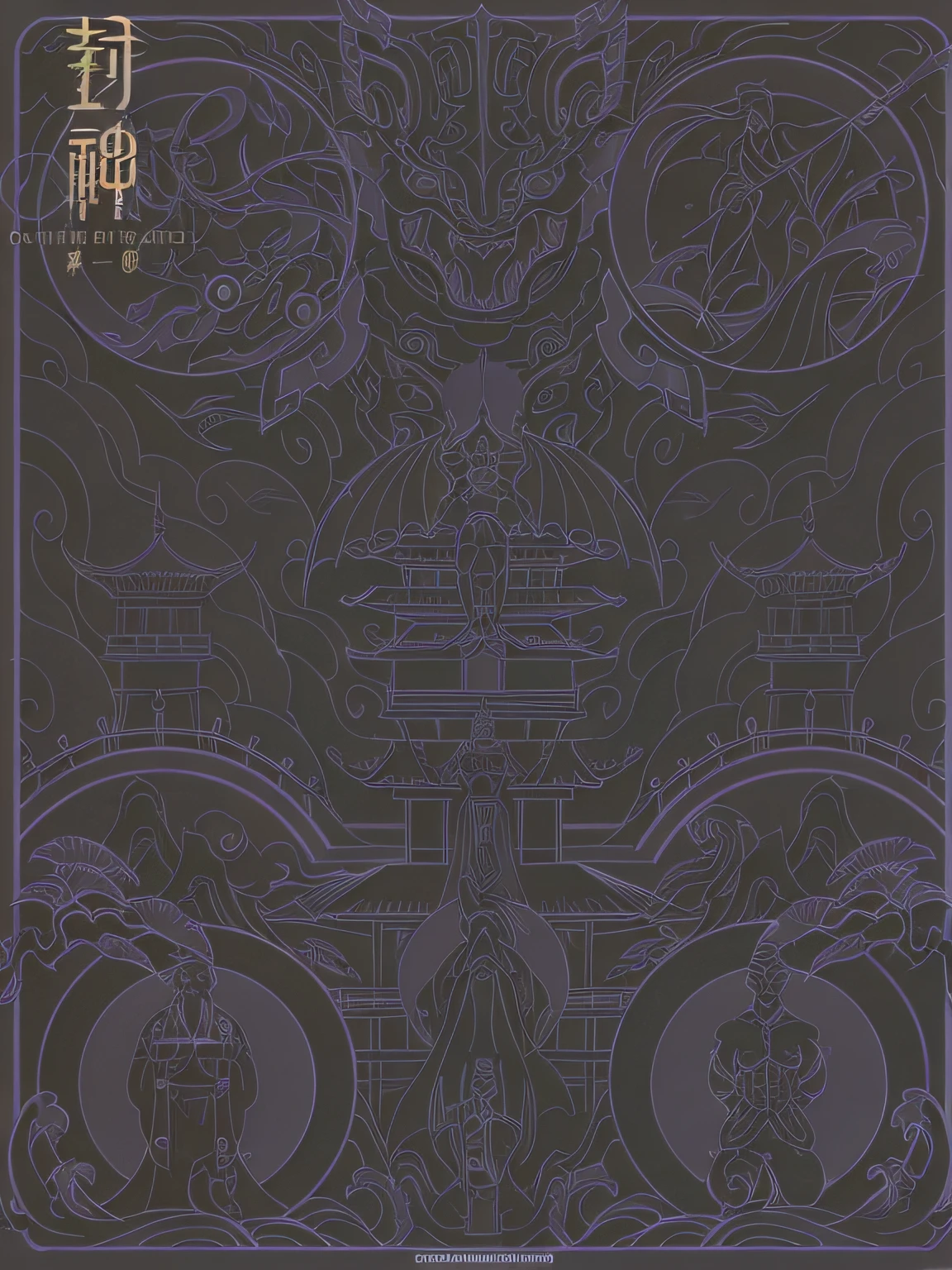 Close up of poster with building design, Detailed cover image, Highly detailed official artwork, Extremely detailed lines, Official poster artwork, Very detailed cover art, album cover concept art, ornate border + concept-art, Inspired by Kanebo, Very detailed lines, detailed linework, hyper detailed line art, Artistic cover