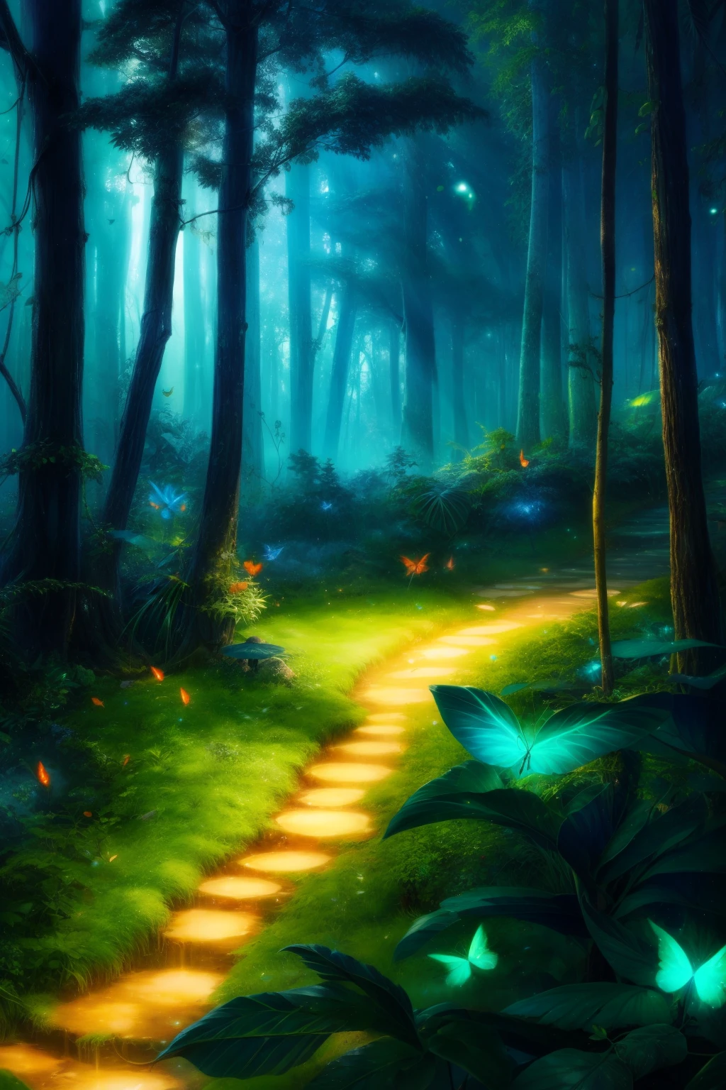 tmasterpiece, Best quality at best, (The is very detailed的 CG unified 8k 壁纸), (Best quality at best), (Most Best Illustration), (The best shadow), Forest themed with natural elements. Tall trees, quiet streams, Glowing small mushrooms, surrounded by exquisite leaves and branches, with fireflies and glowing particle effects,, (nature elements), (Jungle theme), (foliage), (branch), ( glowworm), butterflys, (delicate leaves), (Glow), (particle effect). , isometric 3D, octaneratingrendering, Ray traching, 超詳細