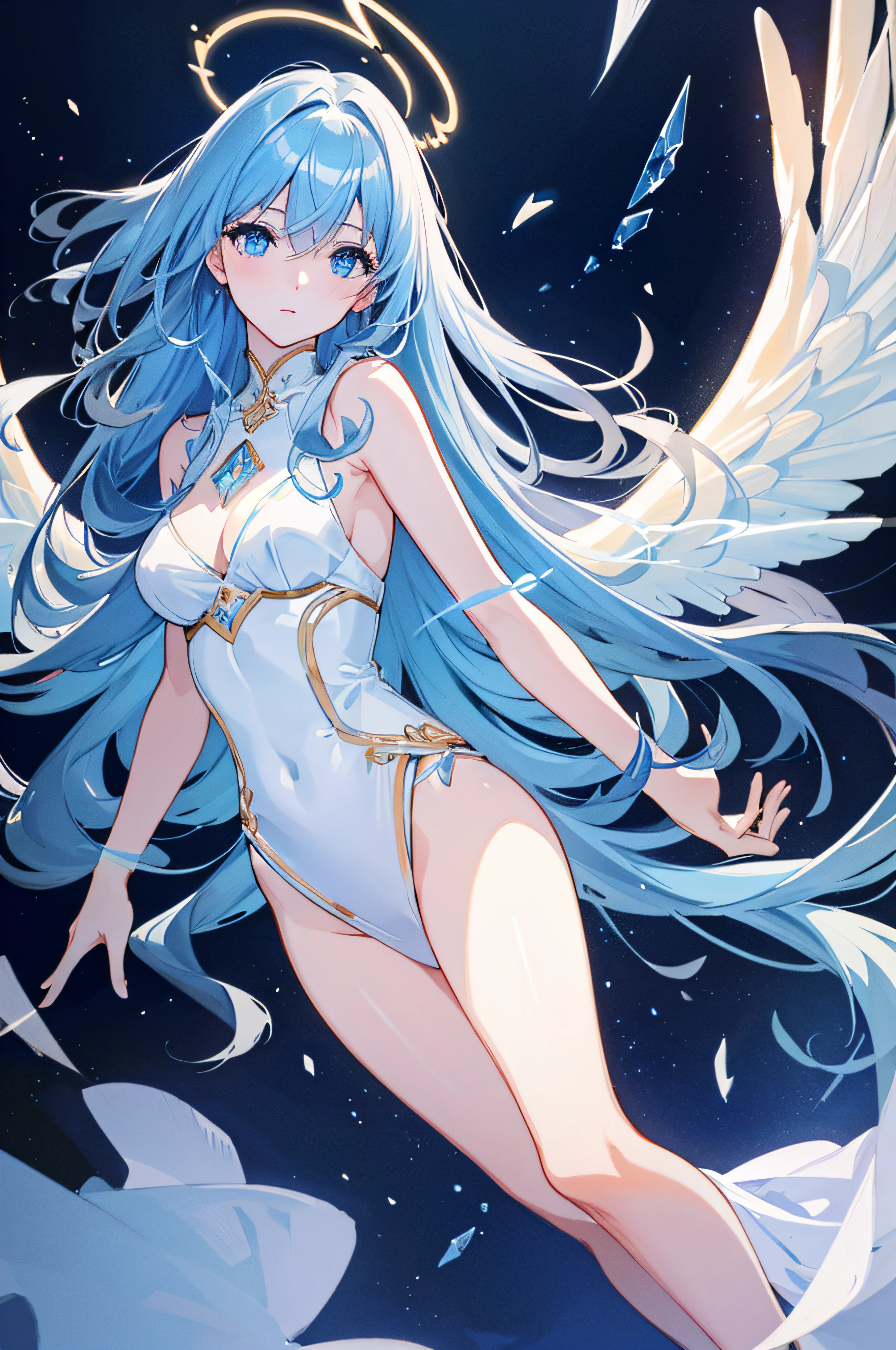 White and beautiful skin、Completely naked、Beautiful Dragon Girl、Chibi、smallest、smile、Blue Eyes、