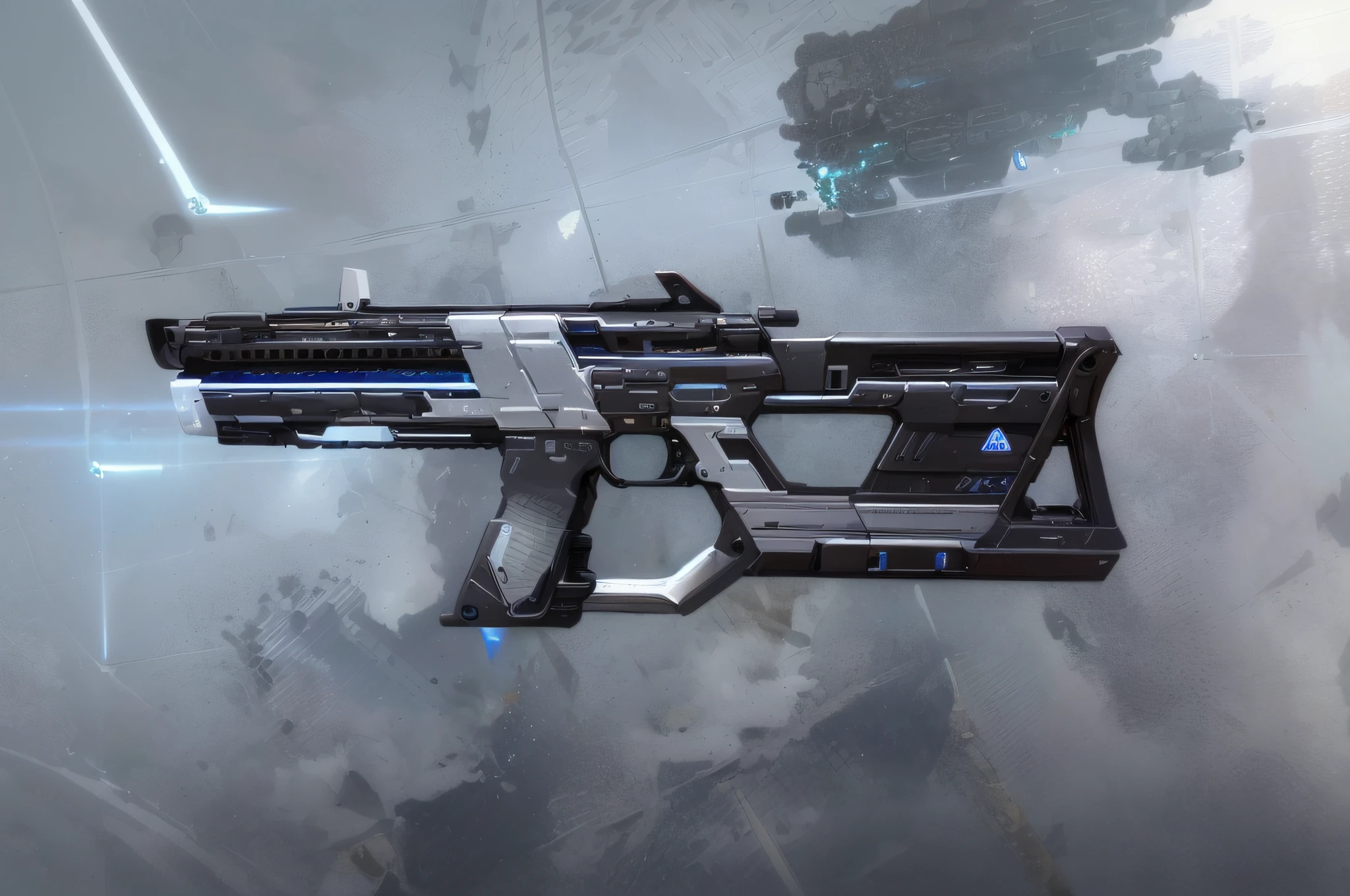 white backgrounid，Close-up of gun with metal body and metal handle, pulse rifle, gauss rifle, pulse rifle, energy rifle, futuristic assault rifle, sci-fi skin, futuristic weapon shotgun, Future gun, sci - fi weapon, p90, laser rifles, smg, assault rifle, futuristic weapon, futuristic pistol, laser rifles, corner assault rifle