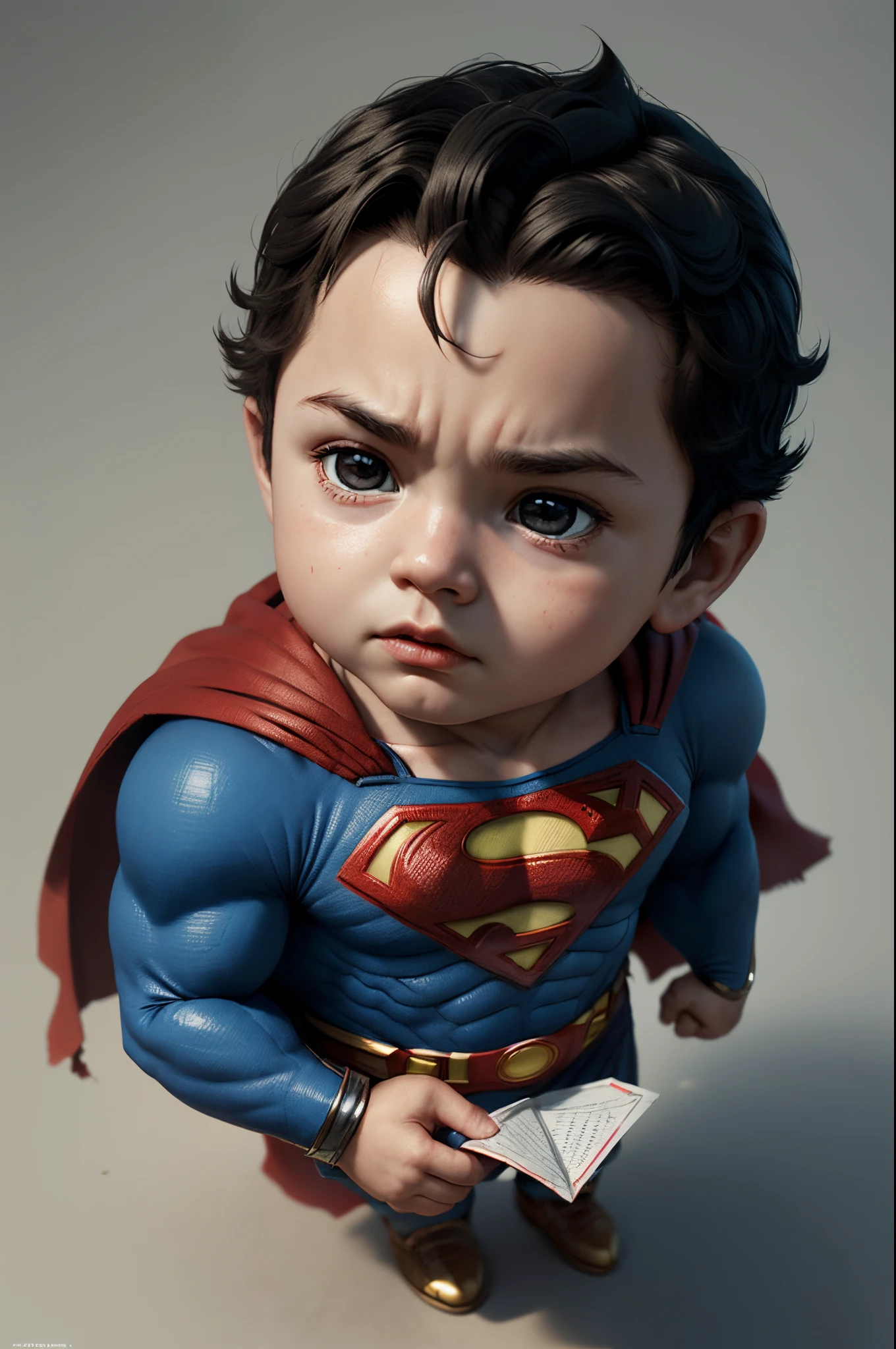 (cbzbb:1.25), portrait of the cutest illustration of Superman, artstation, CGI_Animation, highly detailed, sharp focus, miniature art,