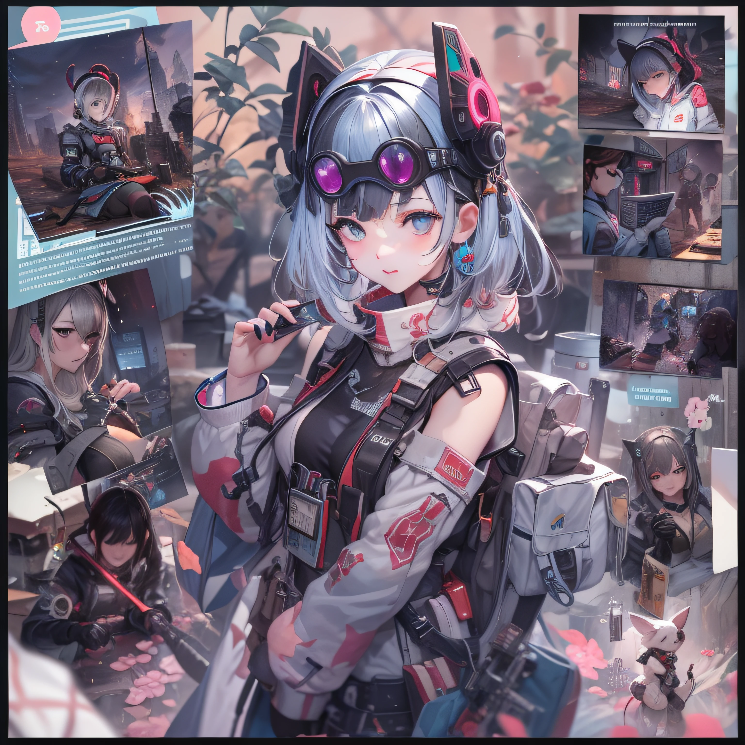 ​masterpiece、detaileds、Delicate touch、cyberpunked、2080s、animesque、girl with、trending on artstationh、Rachel Walker、
