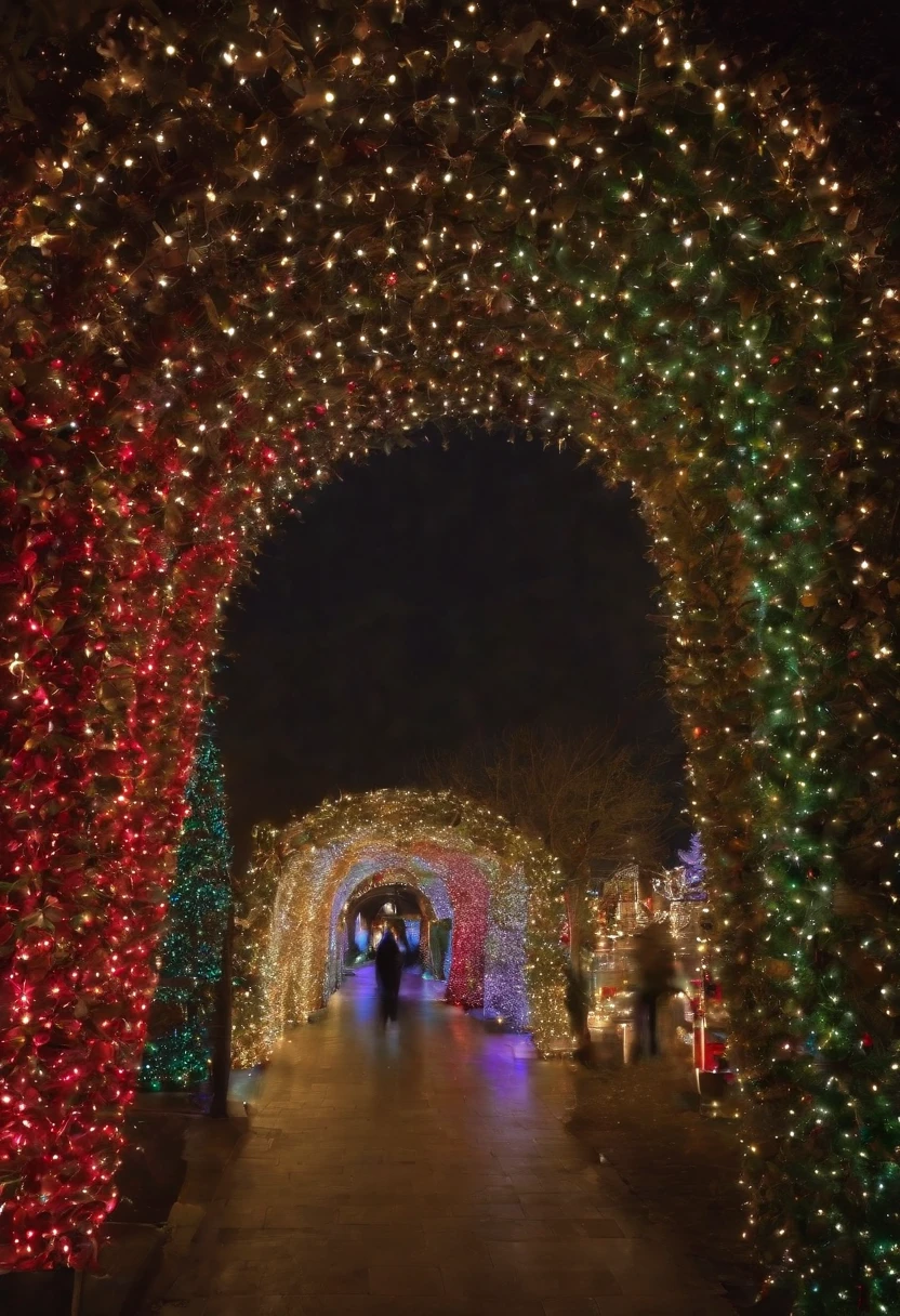 stunning christmas illuminations、Glowing lighting、illuminated tunnel、1,0 million LED lights shine、Seven colored lighting、Seven colored lighting、Seven colored lighting、Illuminated、Illuminations that fill the walls of the building