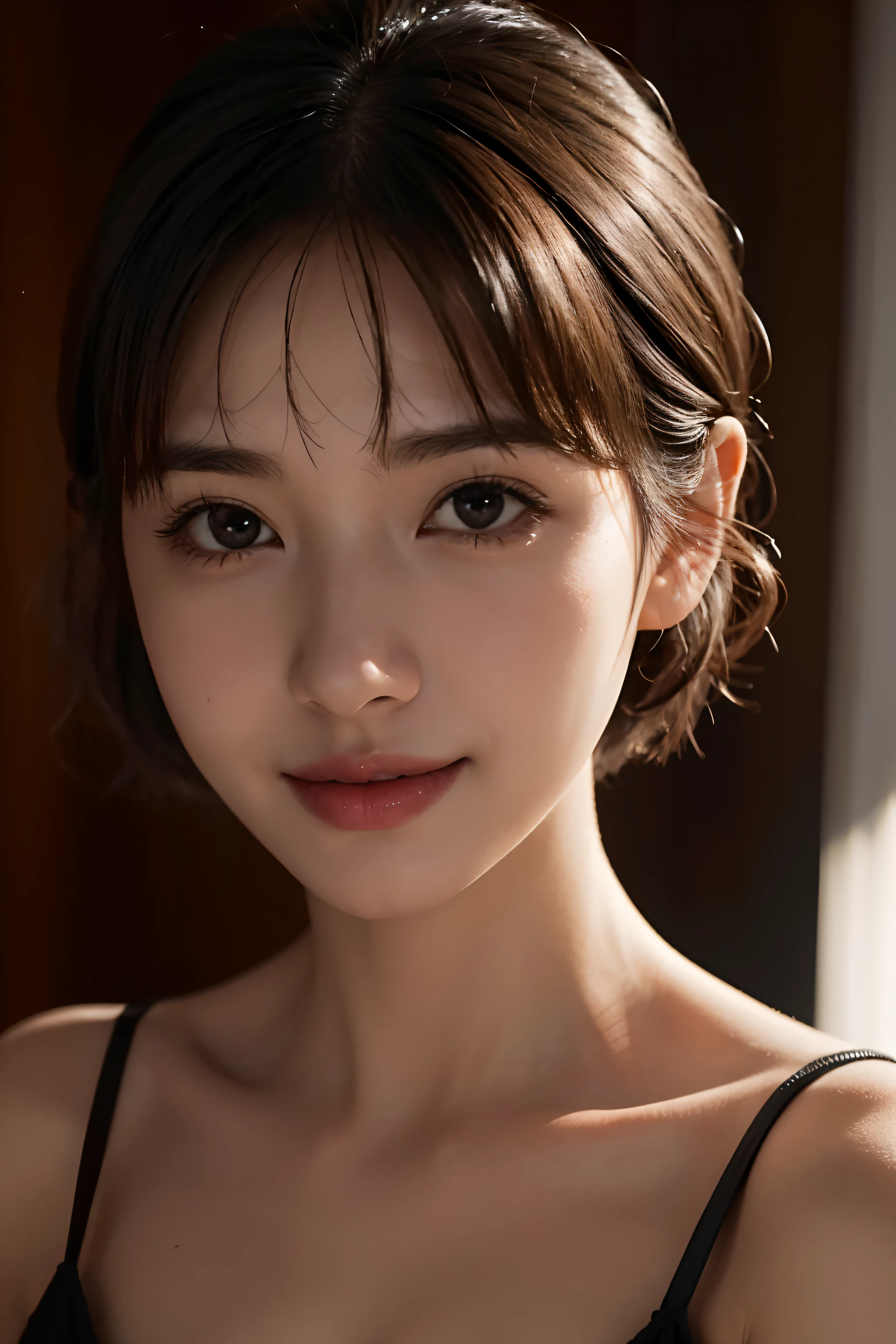 2 year old girl, The face is delicate, short detailed hair, ssmile, Bust photo. the detail, k hd