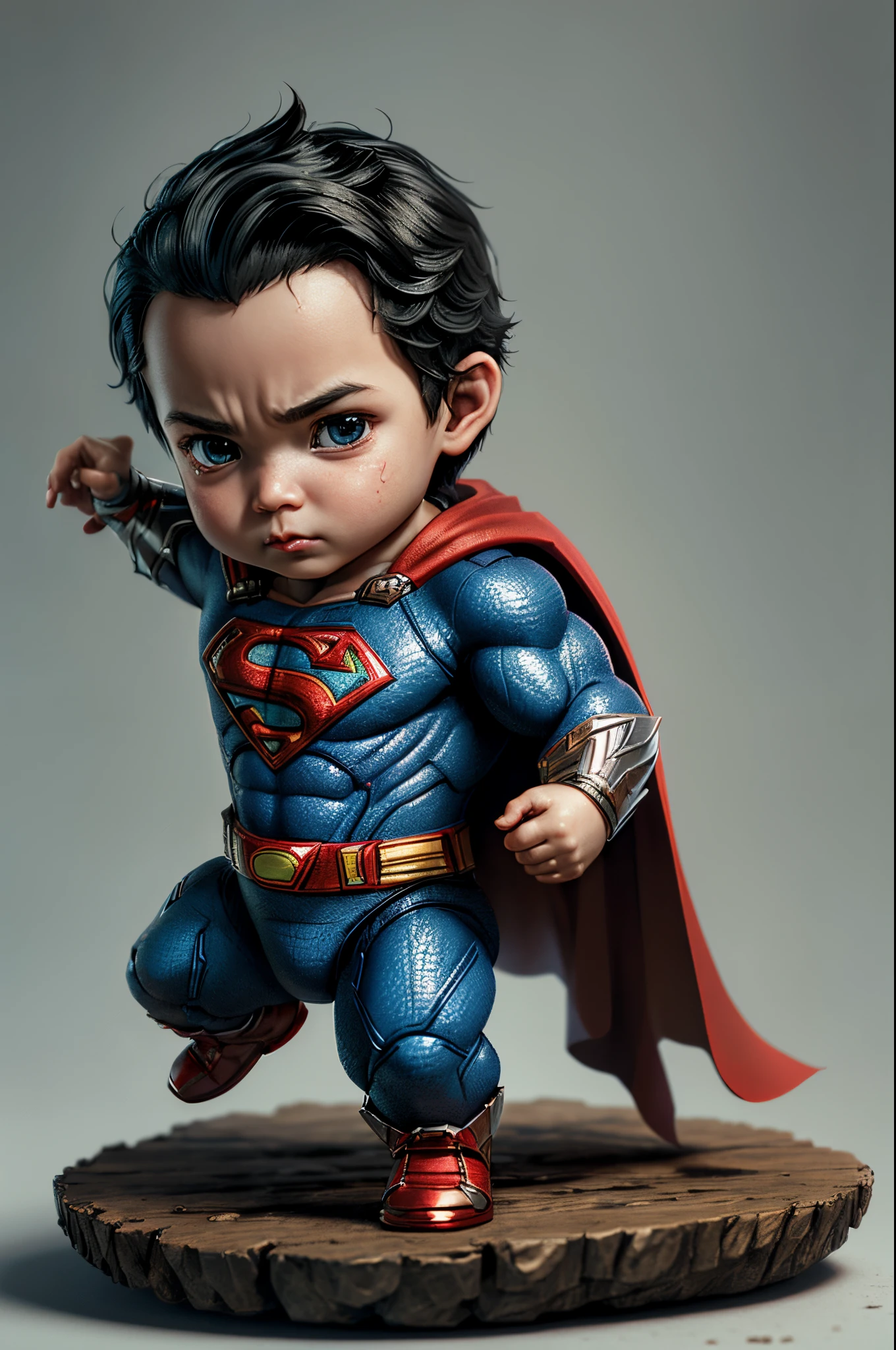 (cbzbb:1.25), portrait of the cutest illustration of Superman, artstation, CGI_Animation, highly detailed, sharp focus, miniature art,