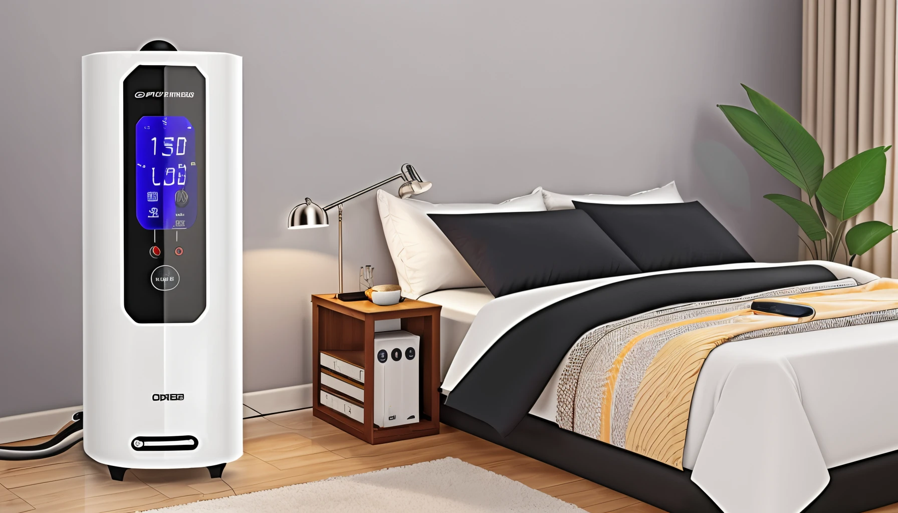 Indoor Space Heater, 1500W Fast Heating Ceramic Electric and Portable Heater with Thermostat, 70° Oscillation, with Tip Over and Overheat Protection, Remote Control, 12 Hour Timer, Suitable for Office Bedroom --auto --s2