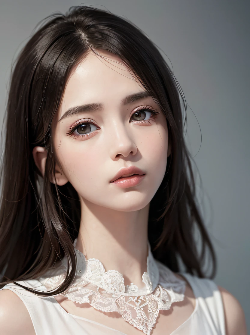 (top-quality、masterpiece、ultra-detailliert、hight resolution、realisitic、Photorealsitic、Extremely delicate and beautiful、amazing fine details、The best illustrations、Dramatic Lighting、foco nítido)、Stunning portrait of a beautiful woman、3/5 shots、(real picture、Intricate details、depth of fields)、High-neck clothes、Parted Lip、ighly detailed、Perfect face、Perfect body、Large models、Mature Woman、tall、Long legs、Natural background bokeh