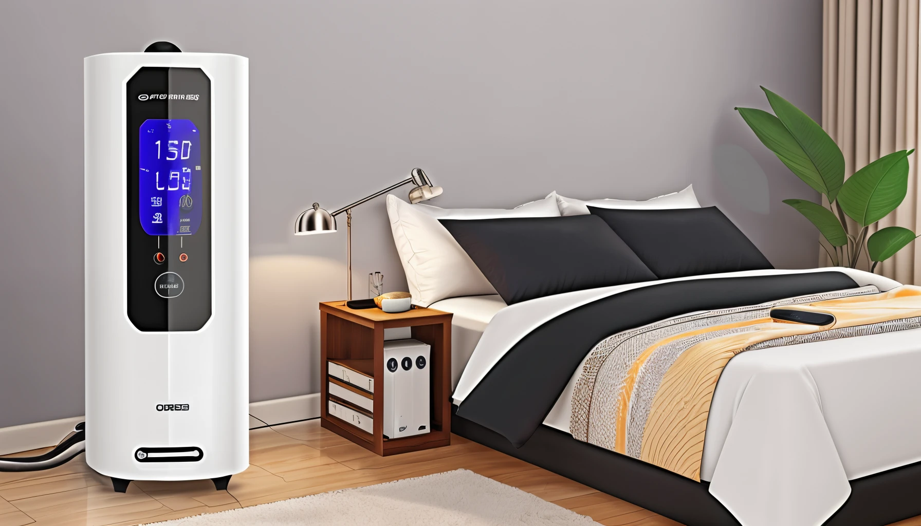 Indoor Space Heater, 1500W Fast Heating Ceramic Electric and Portable Heater with Thermostat, 70° Oscillation, with Tip Over and Overheat Protection, Remote Control, 12 Hour Timer, Suitable for Office Bedroom --auto --s2