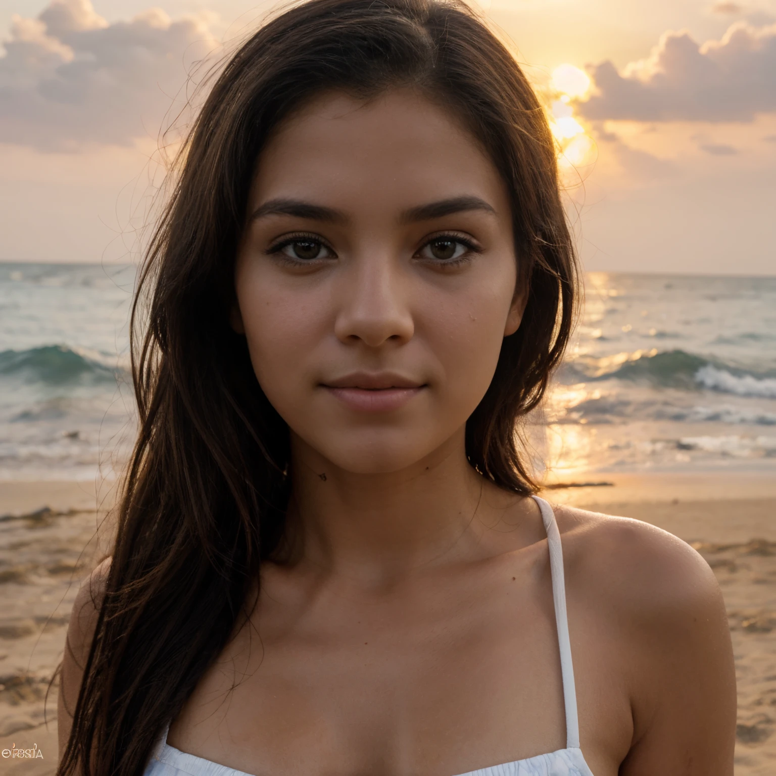 emma, a beautiful young asian woman walking on the beach in a pink bikini, detailed background, no blurriness, highly detailed, photorealistic, 8k, HDR, (best quality:1.2), (realistic:1.37), portrait, beach, ocean, sunset, warm colors, golden hour lighting, detailed skin texture, detailed hair, intricate details, (detailed environment:1.1), (detailed clothing:1.1), (detailed facial features:1.2), (extremely detailed eyes and face:1.2)
