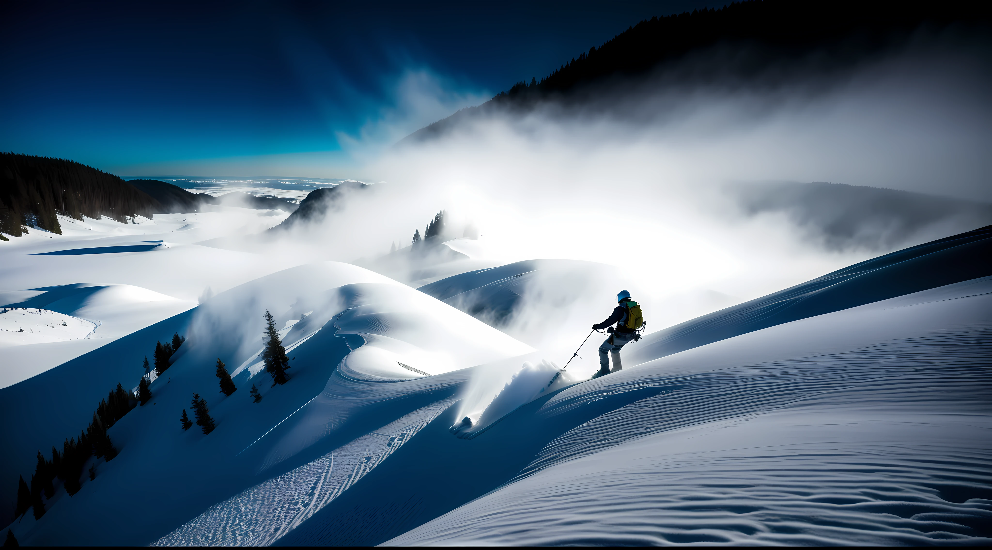 Epic lights from above, steep, award winning shot, award winning shot, From black to white, black and white to gray, from light to darkness,