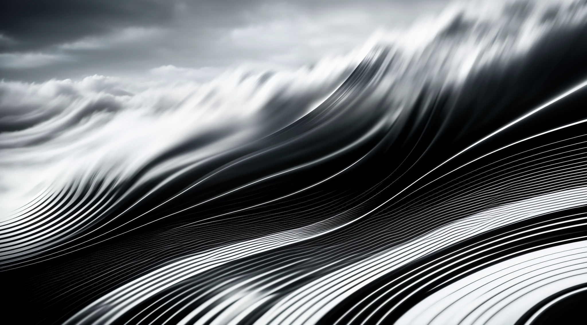 Sound wave, music rhythm, black and white gray, from black to white, ball, wave, Dolby music,